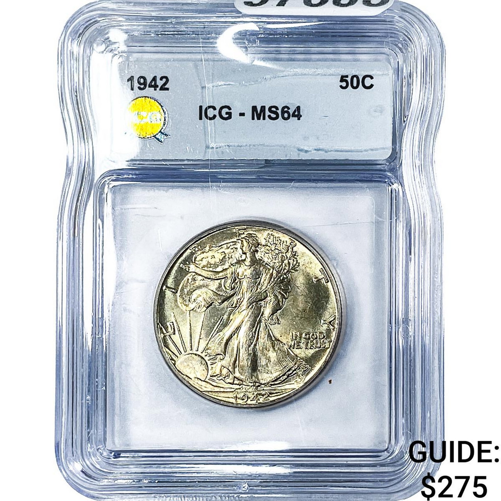 1942 Walking Liberty Half Dollar ICG MS64: 1942 Walking Liberty Half Dollar ICG MS64