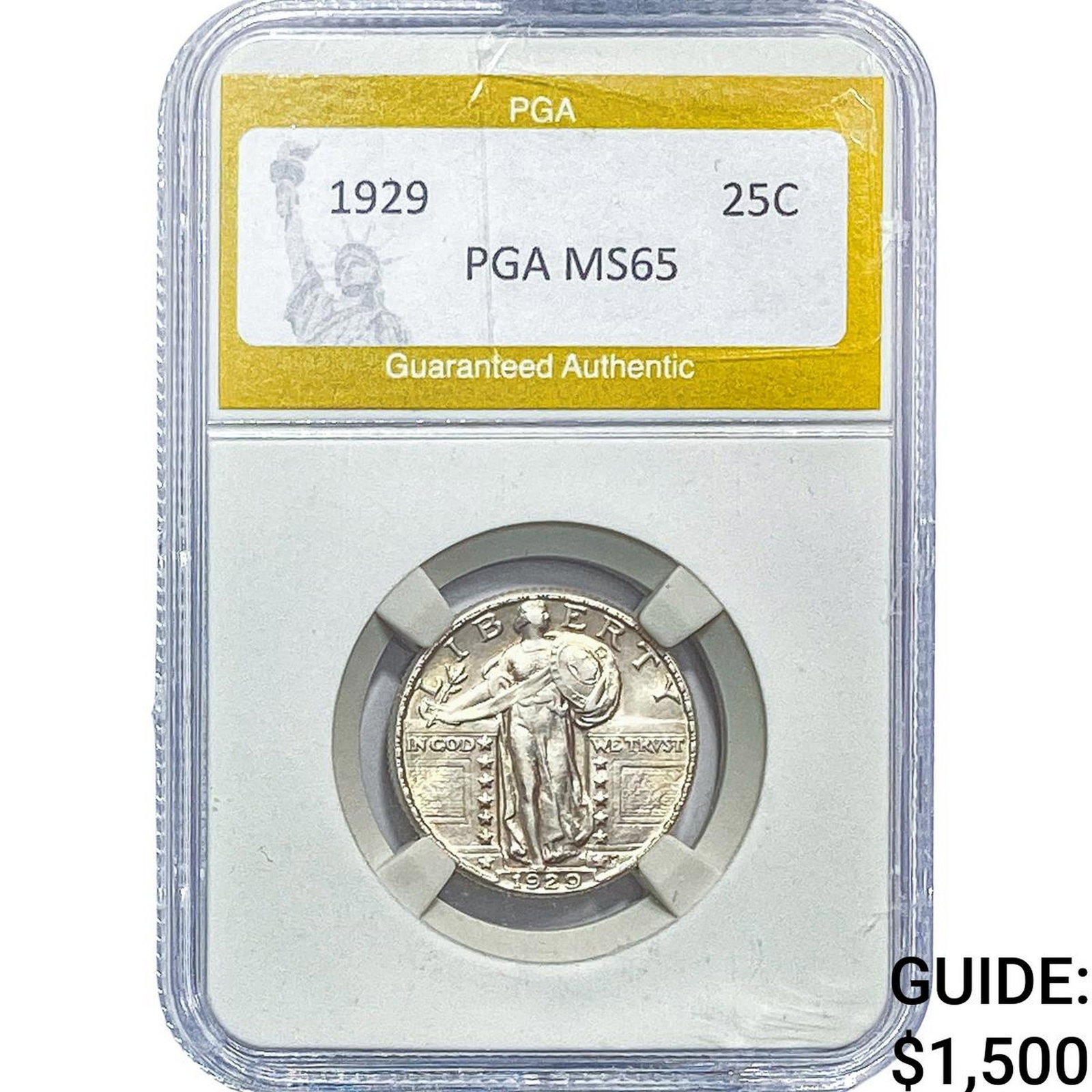 1929 Standing Liberty Quarter PGA MS65: 1929 Standing Liberty Quarter PGA MS65