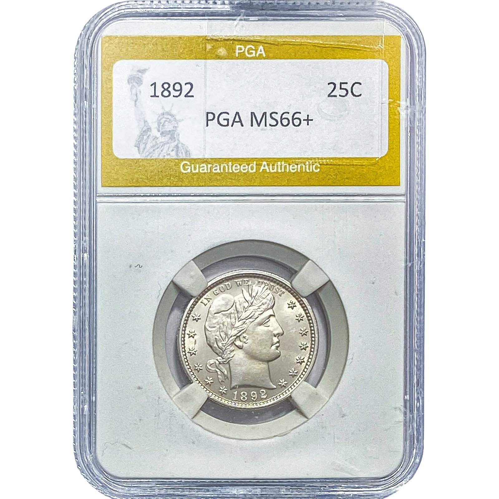 1892 Barber Quarter PGA MS66+: 1892 Barber Quarter PGA MS66+