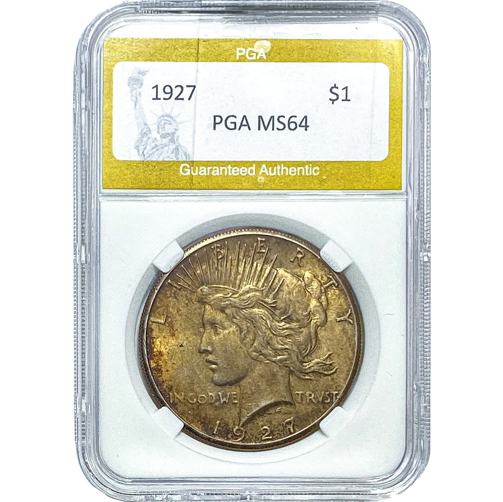 1927 Silver Peace Dollar PGA MS64: 1927 Silver Peace Dollar PGA MS64