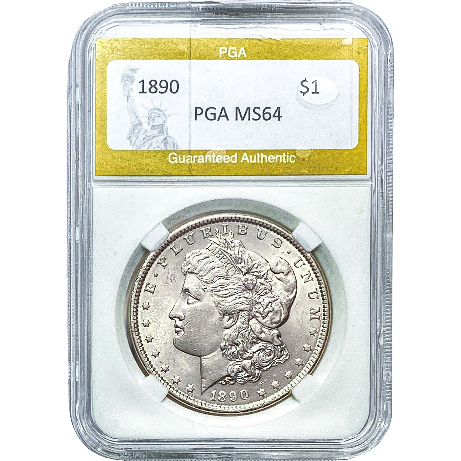 1890 Morgan Silver Dollar PGA MS64: 1890 Morgan Silver Dollar PGA MS64