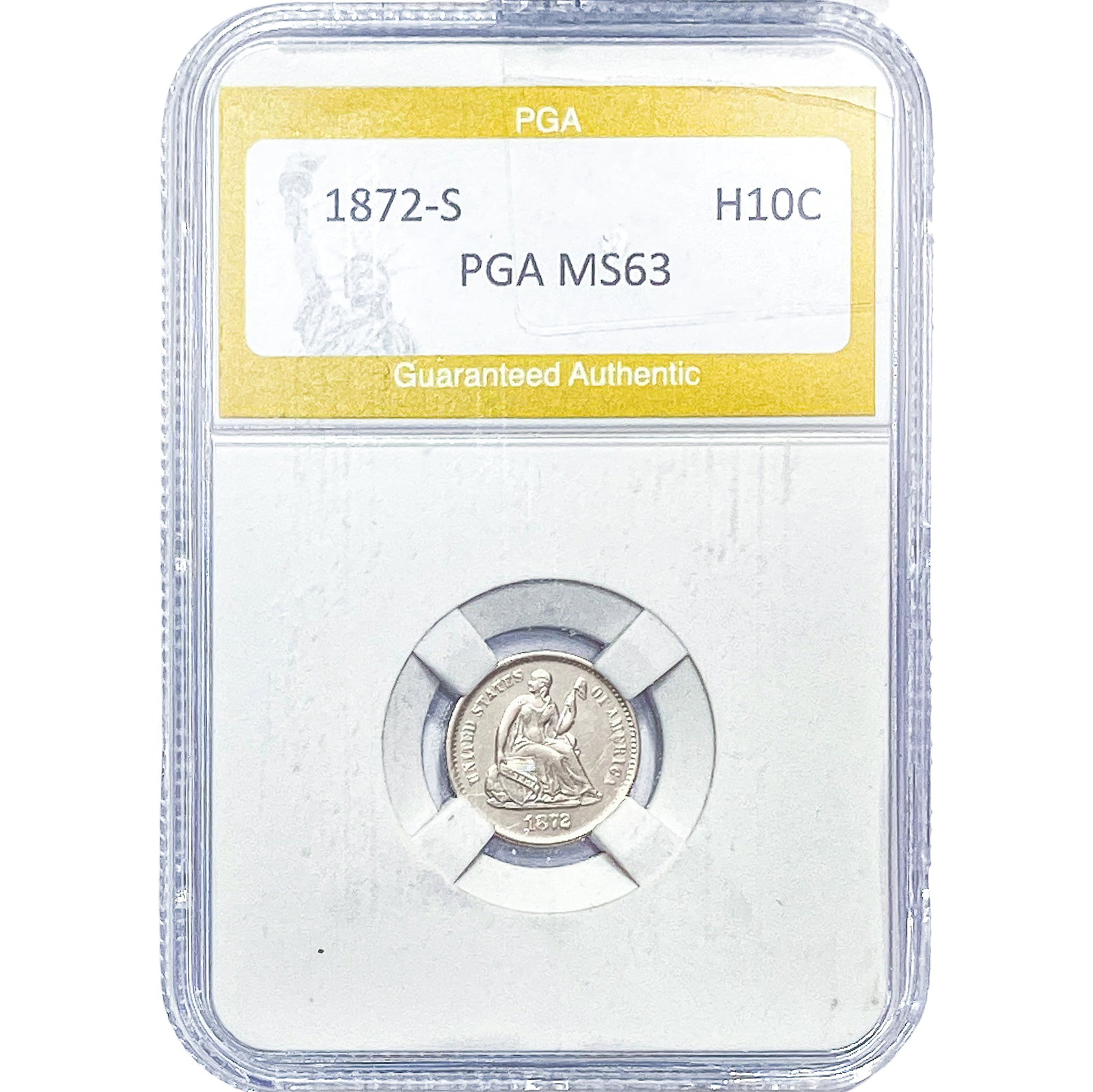 1872-S Seated Liberty Half Dime PGA MS63 (1 of 2)