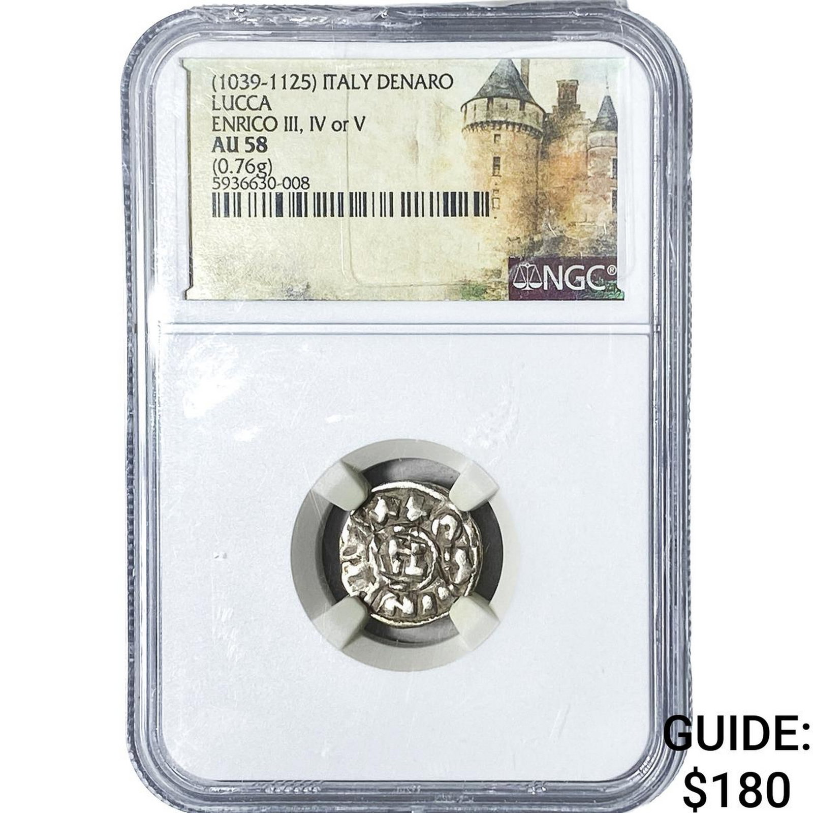 1039-1125 Italy Enrico III, IV or V Silver Denaro NGC AU58 (1 of 2)