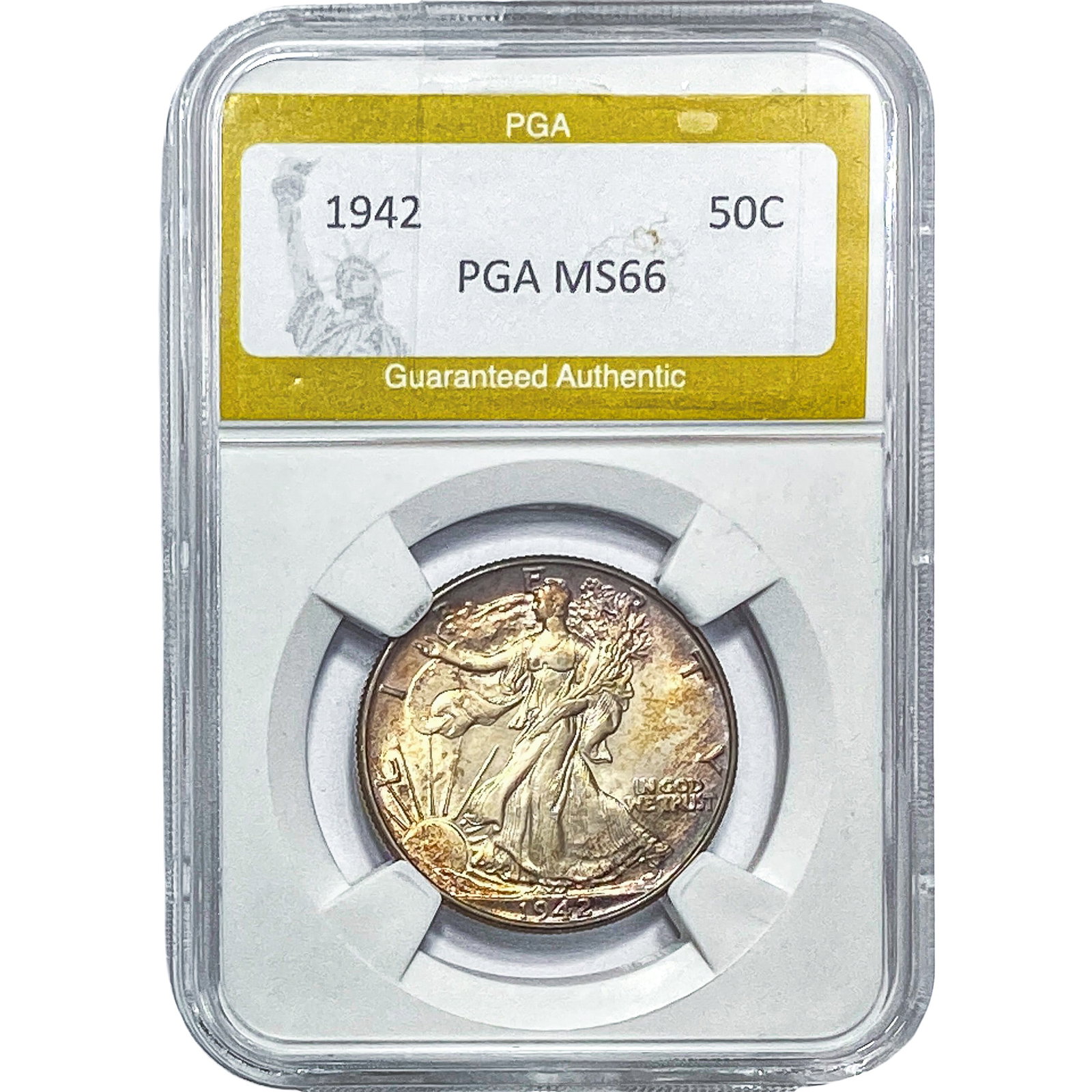 1942 Walking Liberty Half Dollar PGA MS66: 1942 Walking Liberty Half Dollar PGA MS66