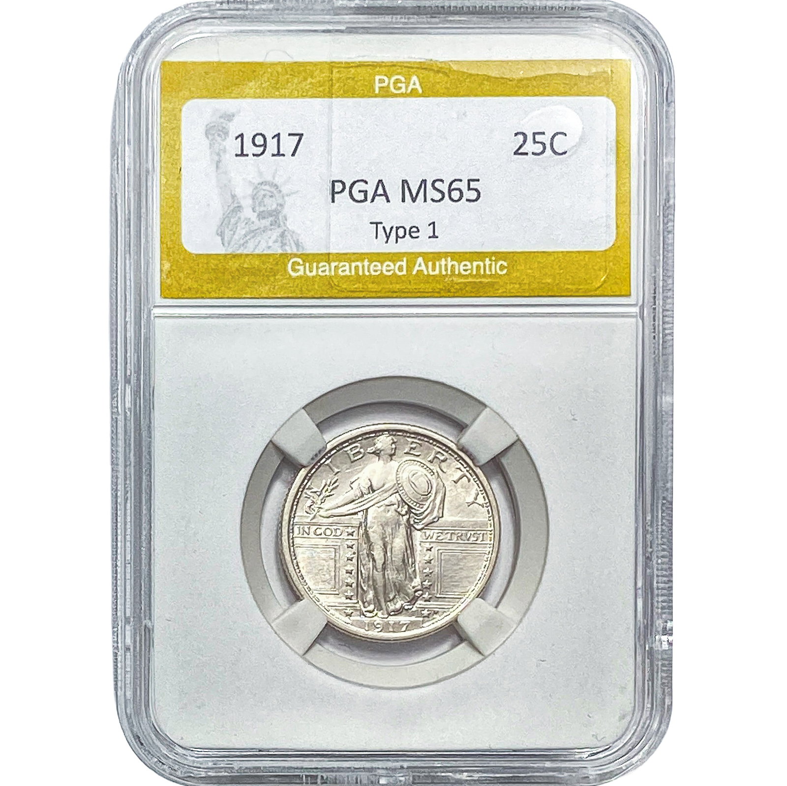 1917 Standing Liberty Quarter PGA MS65 Type 1: 1917 Standing Liberty Quarter PGA MS65 Type 1