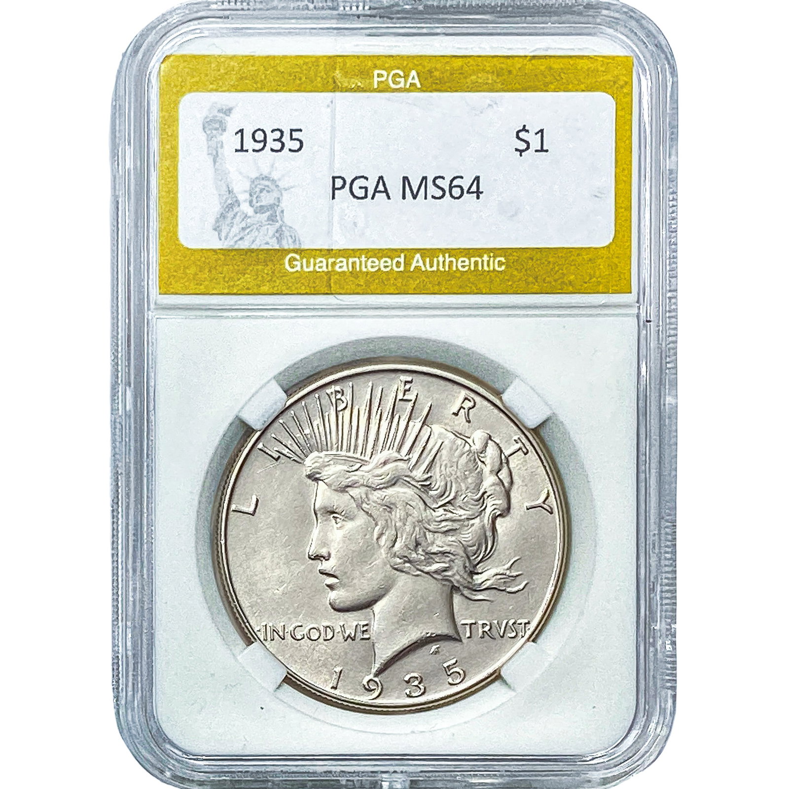1935 Silver Peace Dollar PGA MS64: 1935 Silver Peace Dollar PGA MS64