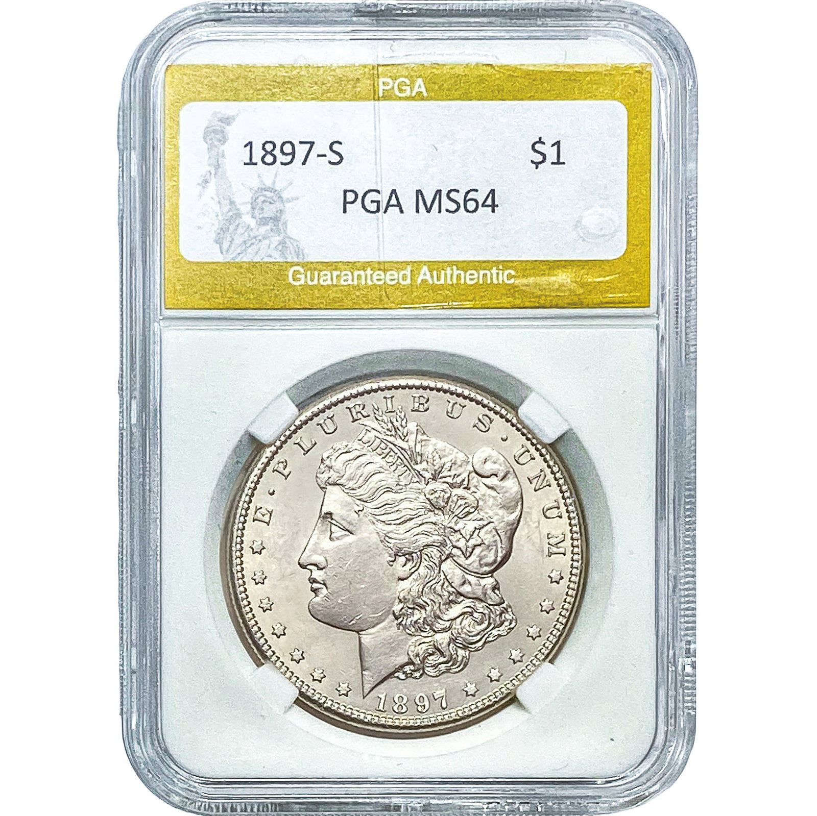 1897-S Morgan Silver Dollar PGA MS64: 1897-S Morgan Silver Dollar PGA MS64