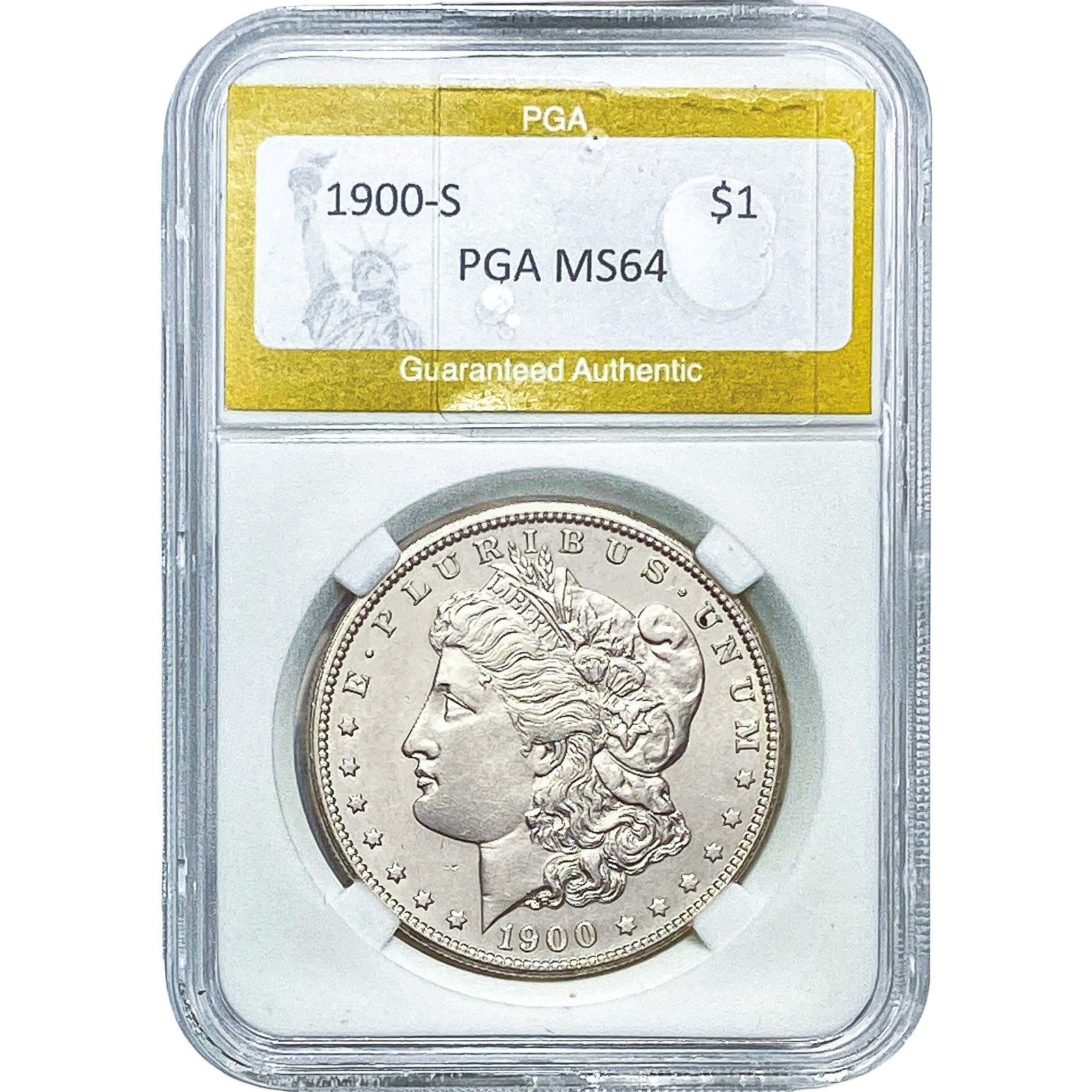 1900-S Morgan Silver Dollar PGA MS64: 1900-S Morgan Silver Dollar PGA MS64
