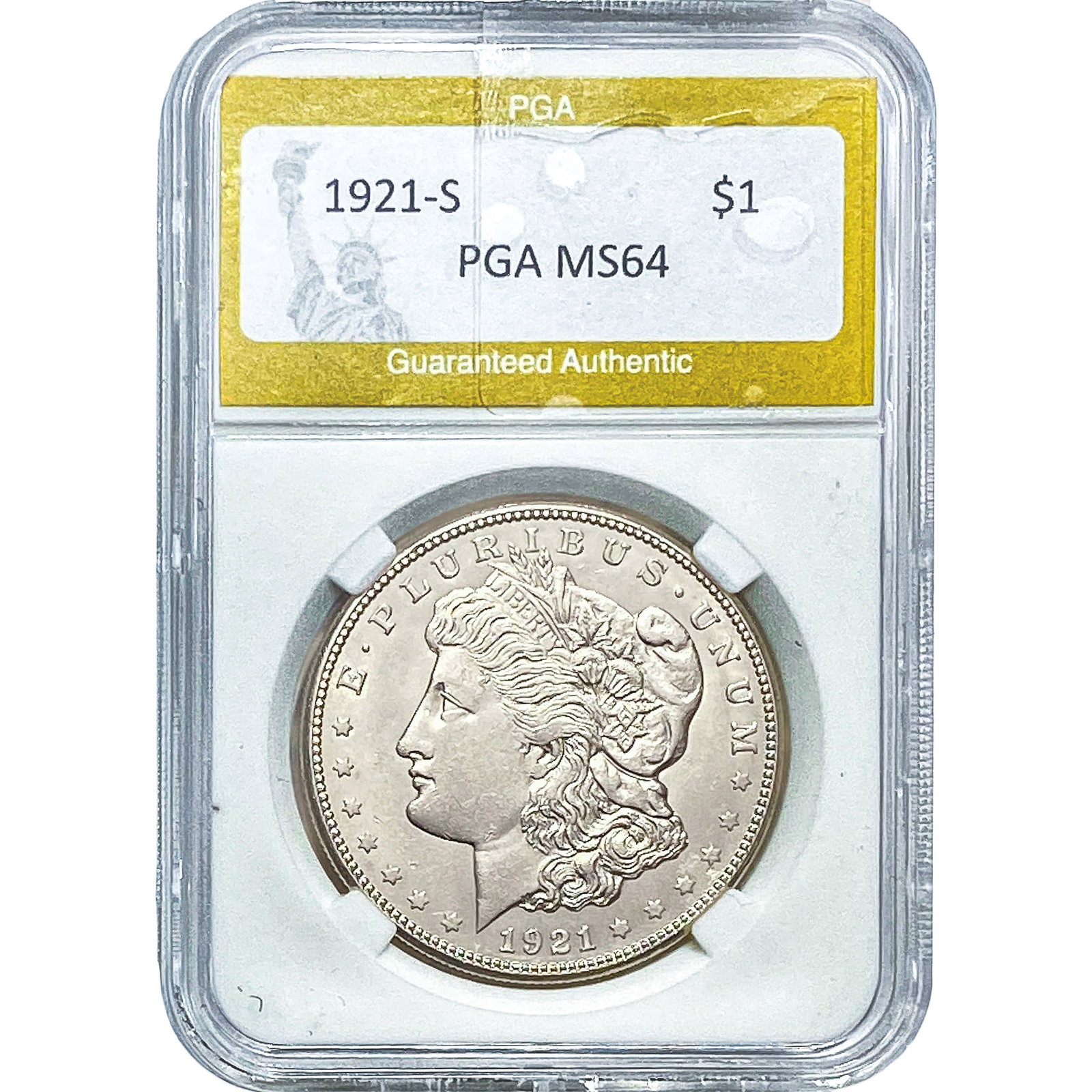 1921-S Morgan Silver Dollar PGA MS64: 1921-S Morgan Silver Dollar PGA MS64