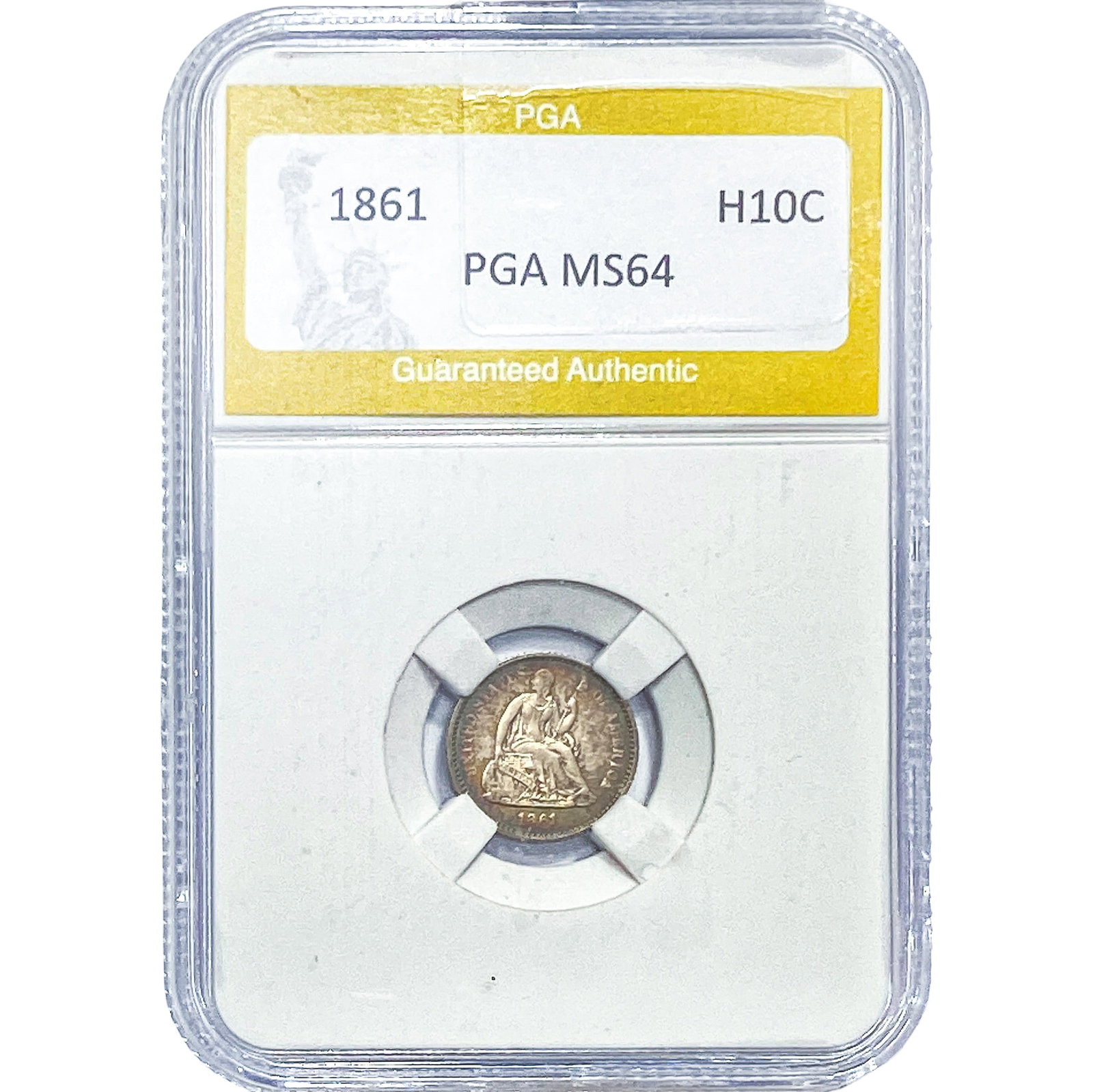 1861 Seated Liberty Half Dime PGA MS64: 1861 Seated Liberty Half Dime PGA MS64