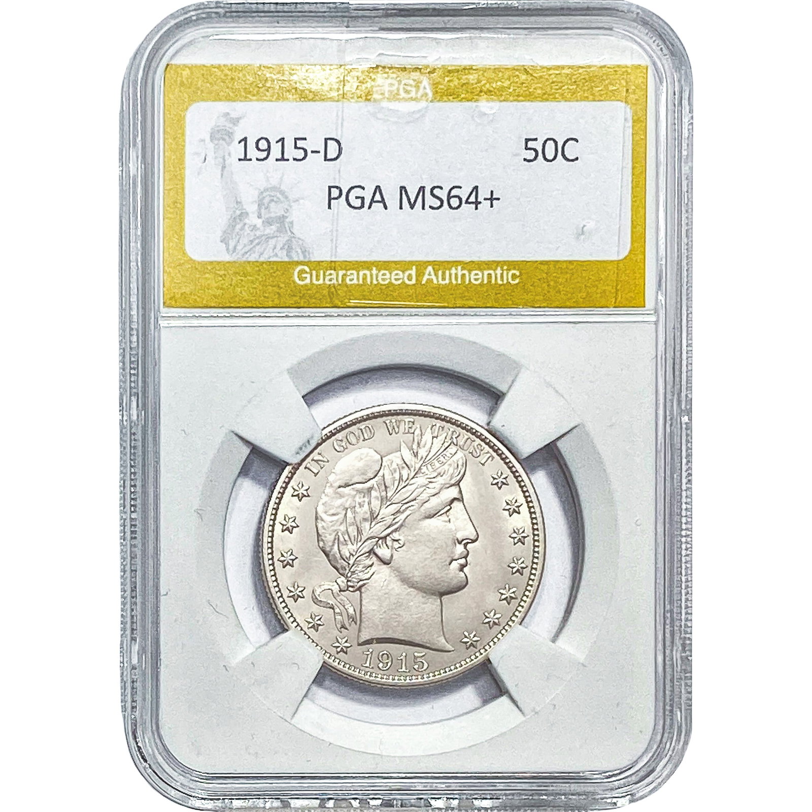 1915-D Barber Half Dollar PGA MS64+ (1 of 2)