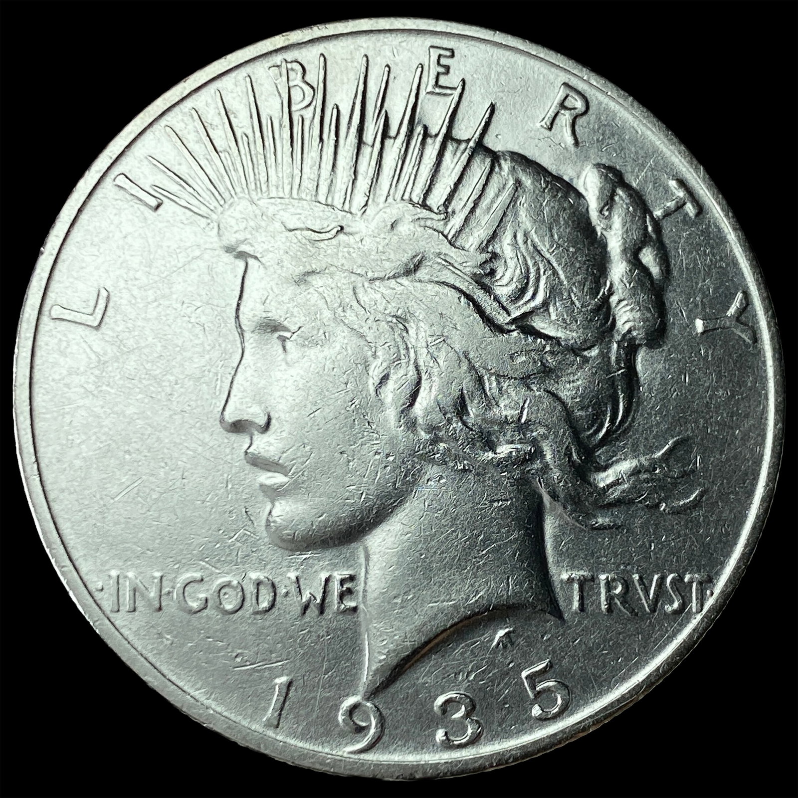 1935-S Silver Peace Dollar CHOICE AU: 1935-S Silver Peace Dollar CHOICE AU