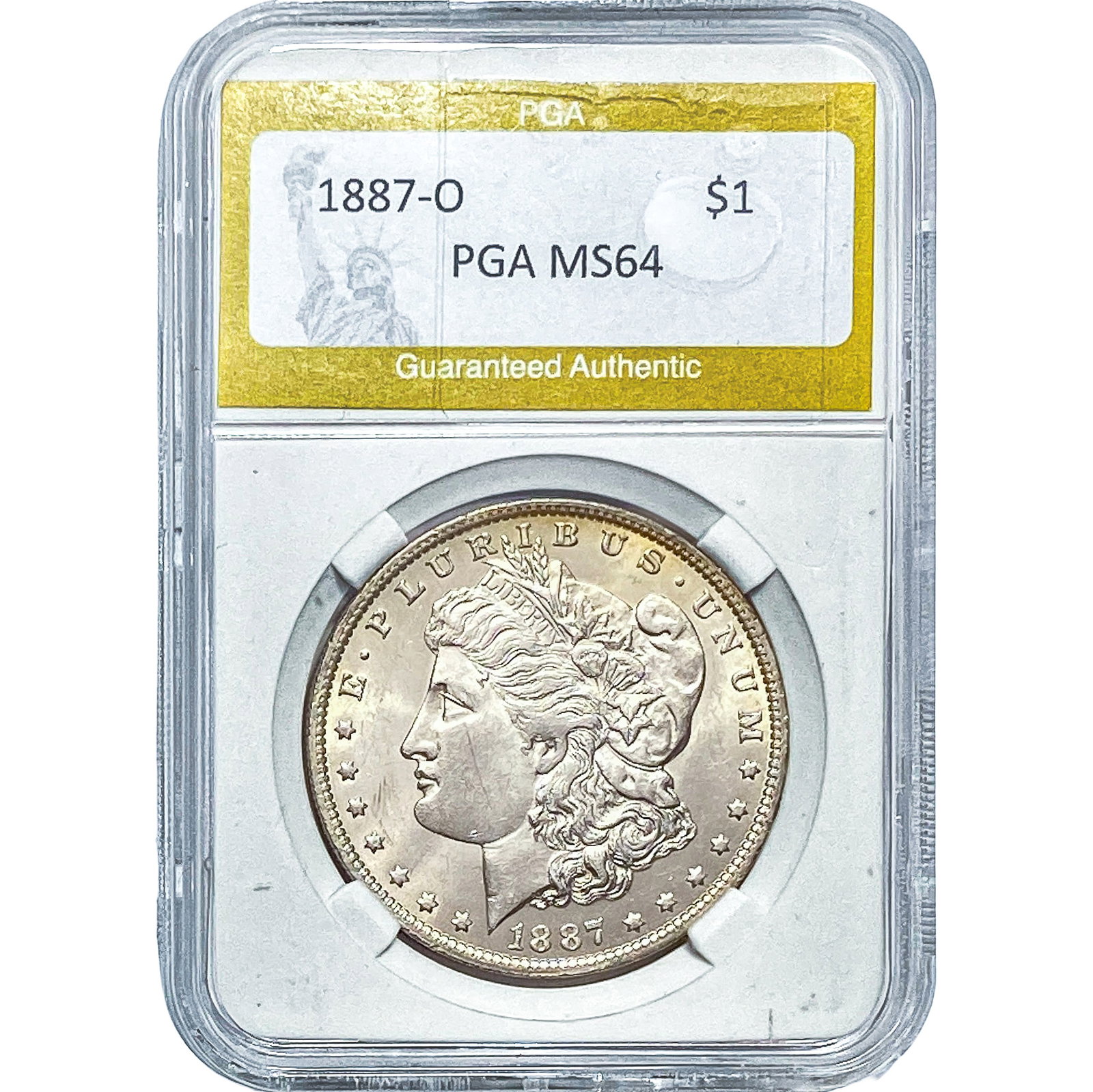 1887-O Morgan Silver Dollar PGA MS64: 1887-O Morgan Silver Dollar PGA MS64