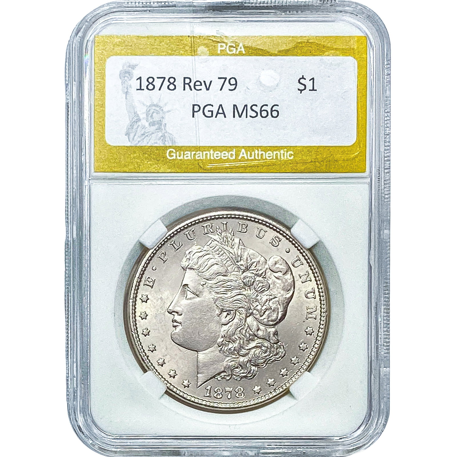 1878 Rev 79 Morgan Silver Dollar PGA MS66: 1878 Rev 79 Morgan Silver Dollar PGA MS66