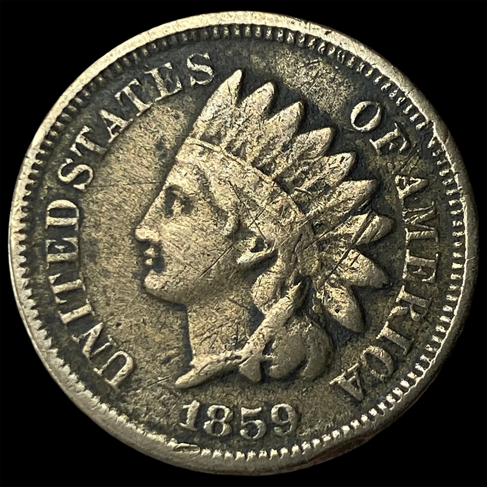 1859 Indian Head Cent NEARLY UNCIRCULATED: 1859 Indian Head Cent NEARLY UNCIRCULATED