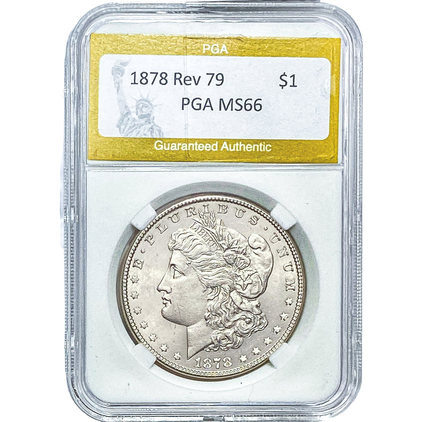 1878 Rev 79 Morgan Silver Dollar PGA MS66: 1878 Rev 79 Morgan Silver Dollar PGA MS66
