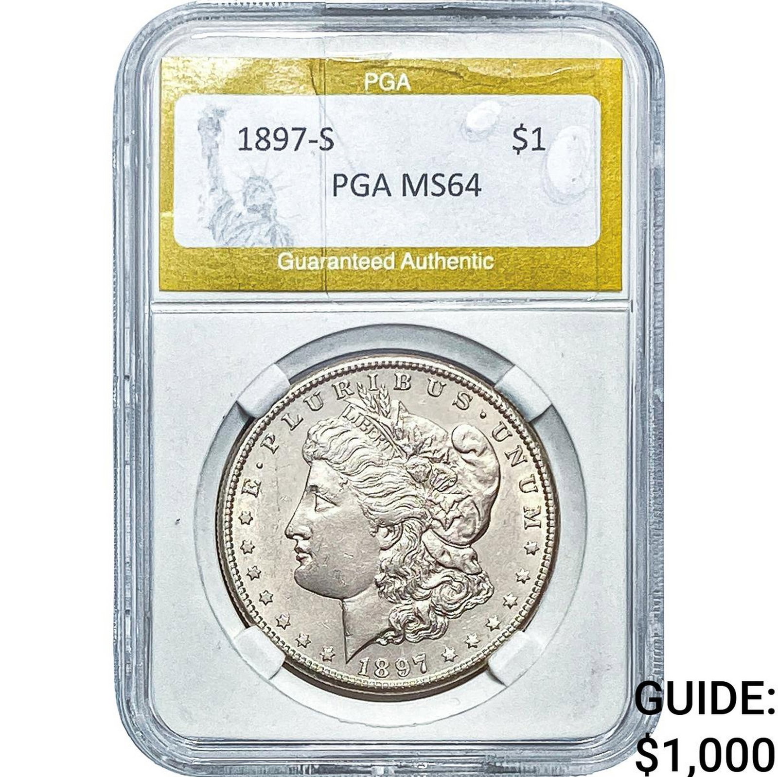 1897-S Morgan Silver Dollar PGA MS64: 1897-S Morgan Silver Dollar PGA MS64