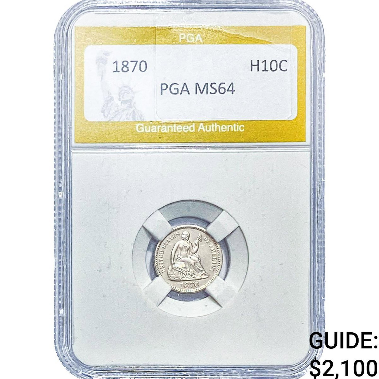1870 Seated Liberty Half Dime PGA MS64: 1870 Seated Liberty Half Dime PGA MS64