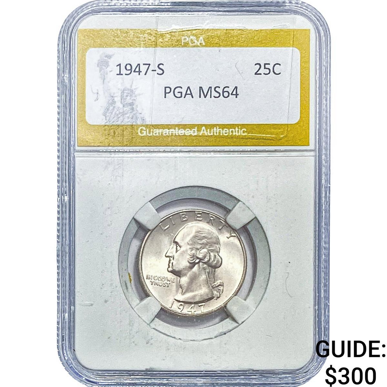 1947-S Washington Silver Quarter PGA MS64: 1947-S Washington Silver Quarter PGA MS64