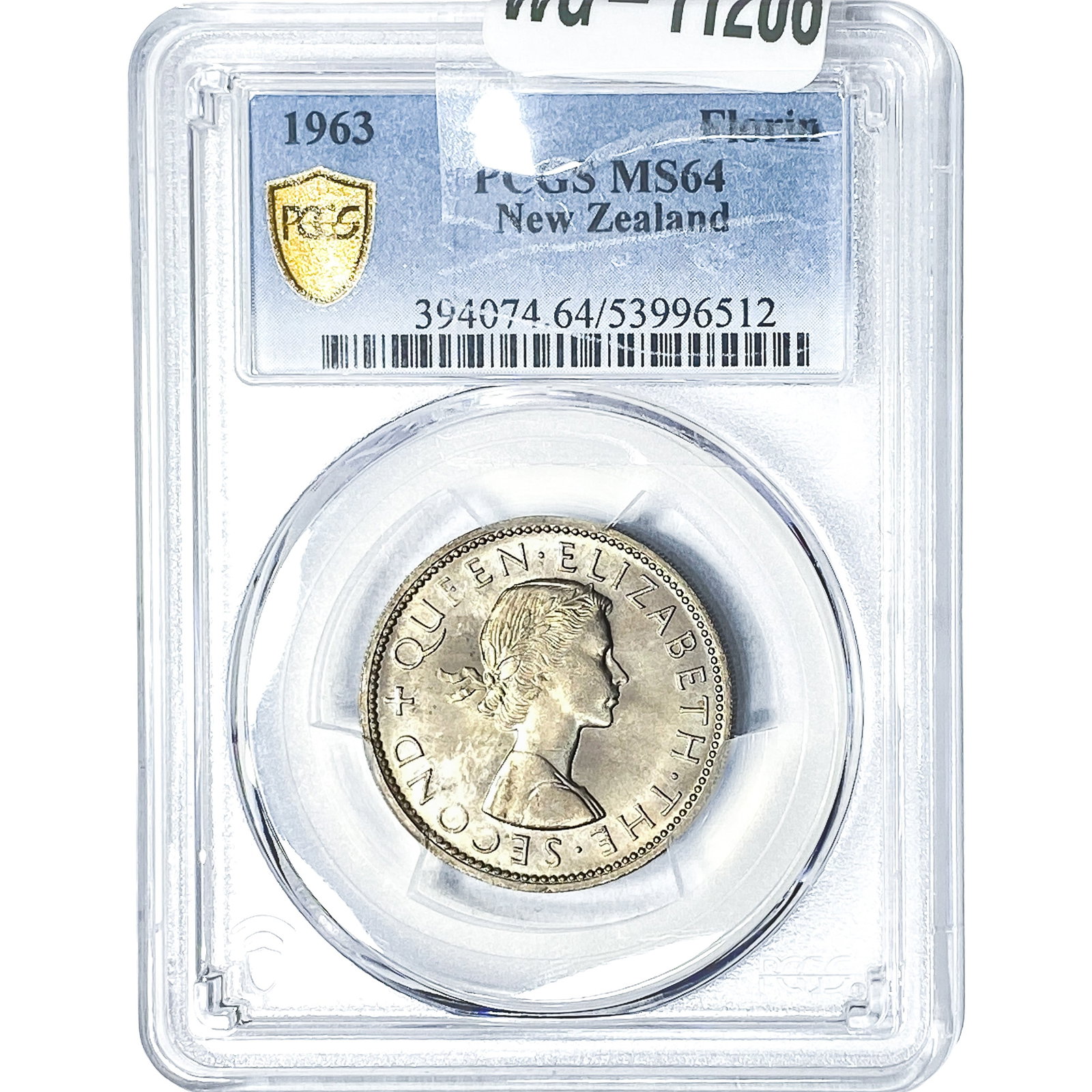 1963 New Zealand 1 Florin PCGS MS64: 1963 New Zealand 1 Florin PCGS MS64