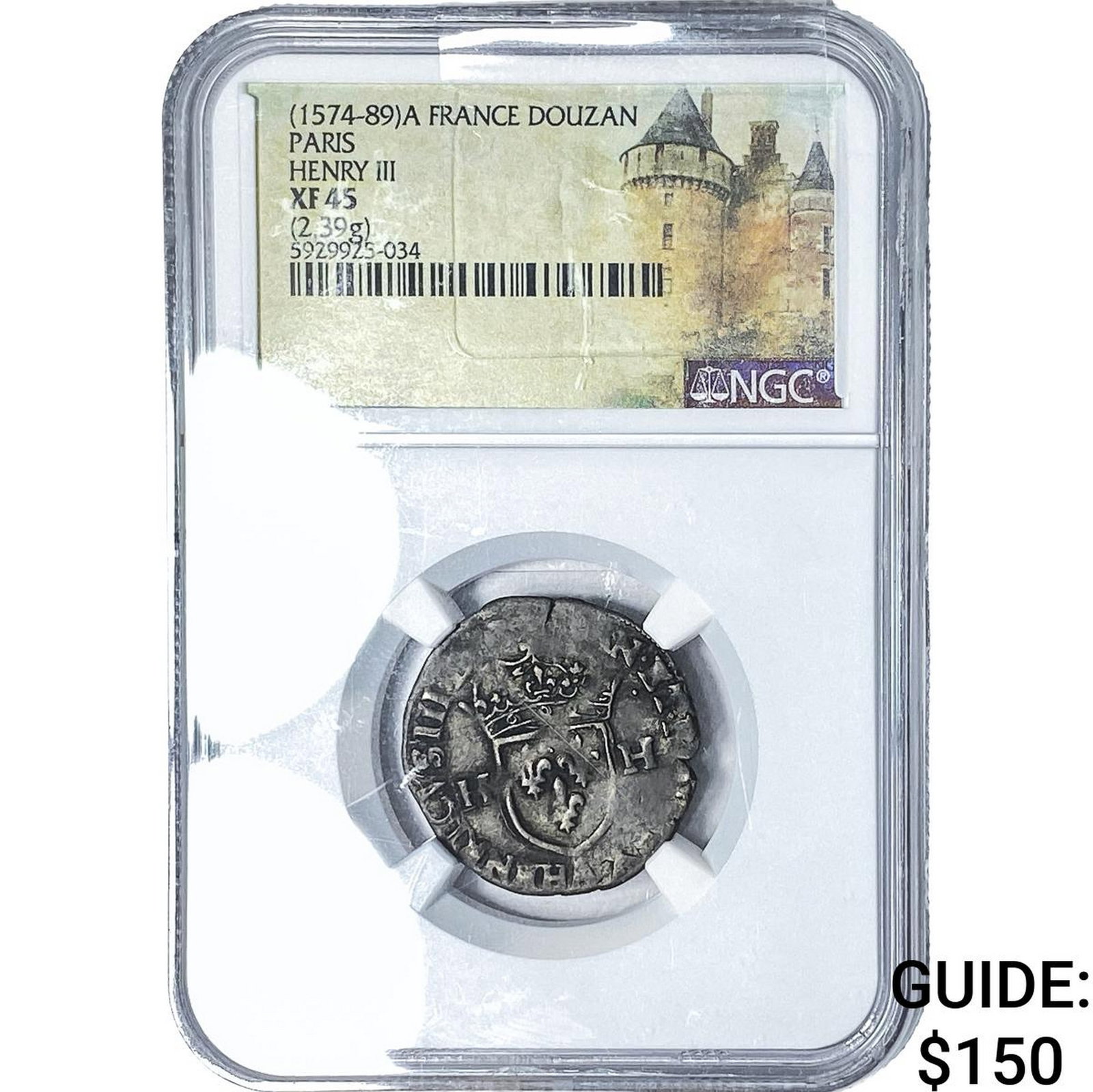 1574-89A France Paris Henry III BI Douzan NGC XF45 (1 of 2)