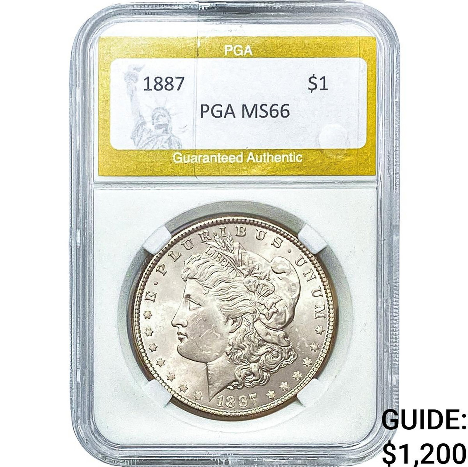 1887 Morgan Silver Dollar PGA MS66: 1887 Morgan Silver Dollar PGA MS66