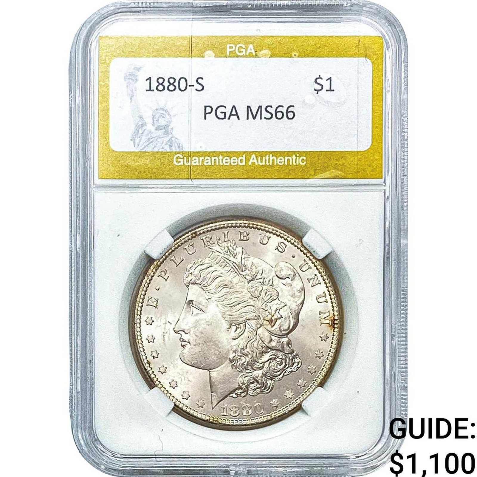 1880-S Morgan Silver Dollar PGA MS66: 1880-S Morgan Silver Dollar PGA MS66