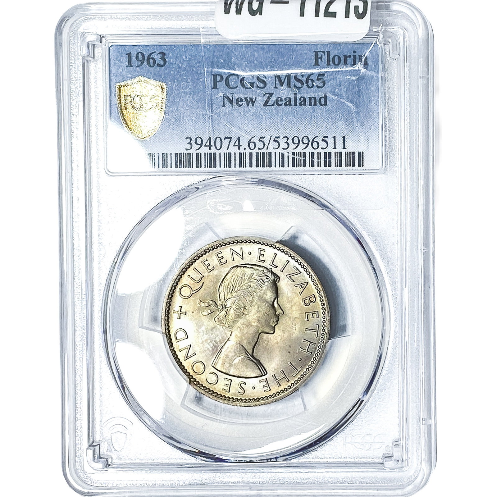 1963 New Zealand 1 Florin PCGS MS65: 1963 New Zealand 1 Florin PCGS MS65