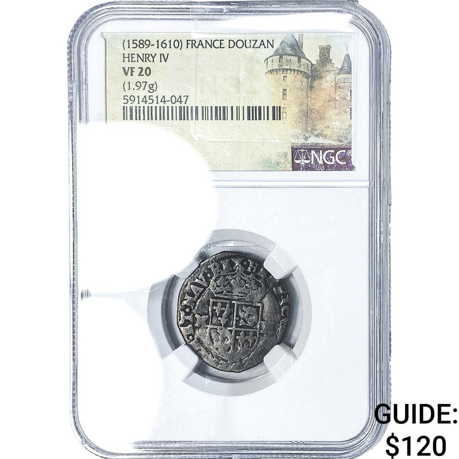 1589-1610 France Henry IV BI Douzan NGC VF20: 1589-1610 France Henry IV BI Douzan NGC VF20