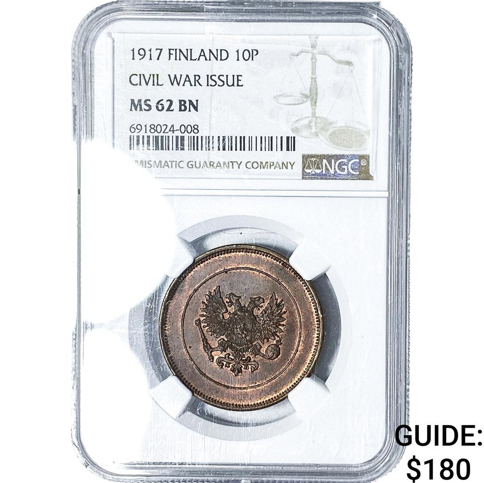 1917 Finland 10 Penna NGC MS62 (1 of 2)