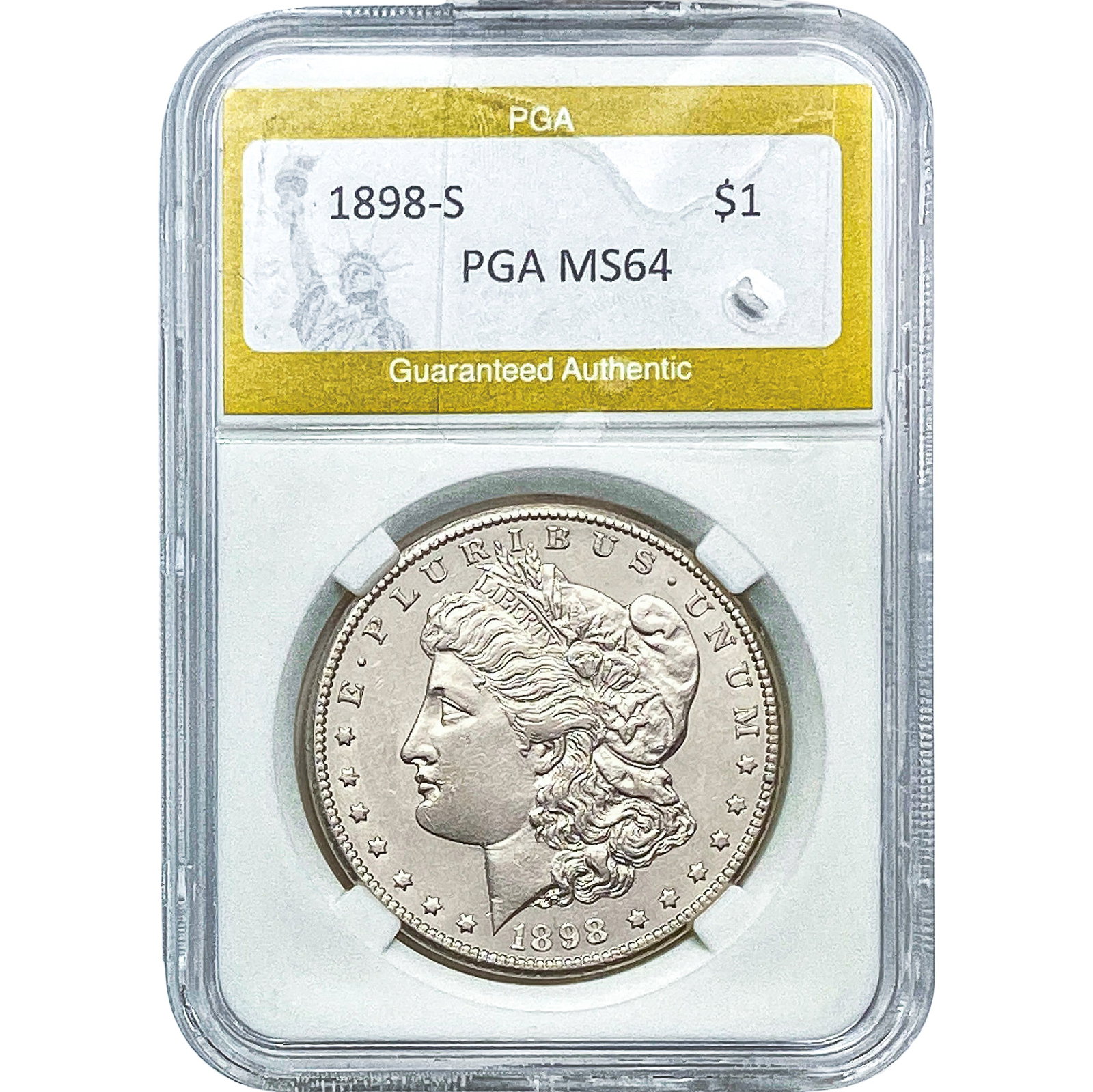 1898-S Morgan Silver Dollar PGA MS64: 1898-S Morgan Silver Dollar PGA MS64