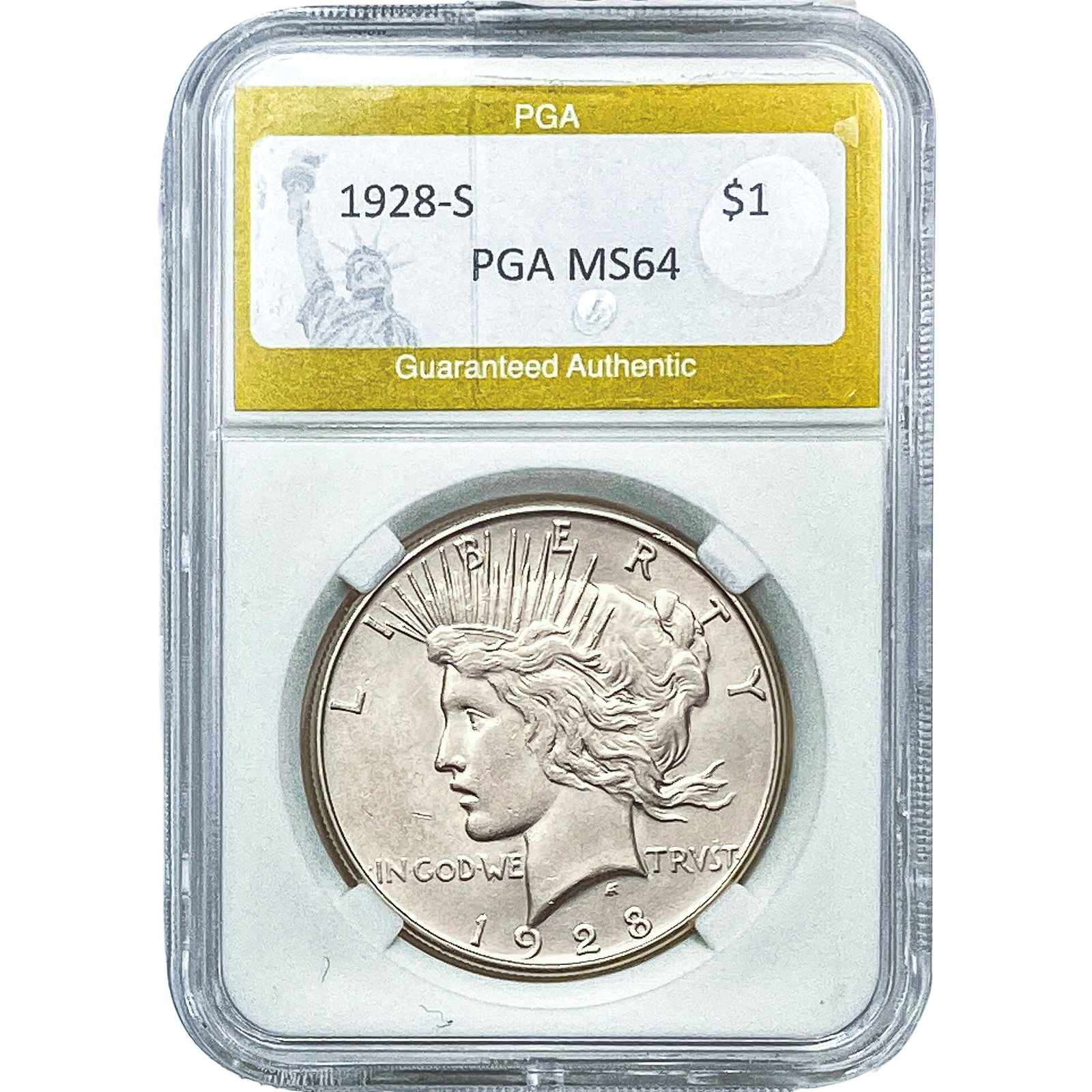 1928-S Silver Peace Dollar PGA MS64 (1 of 2)