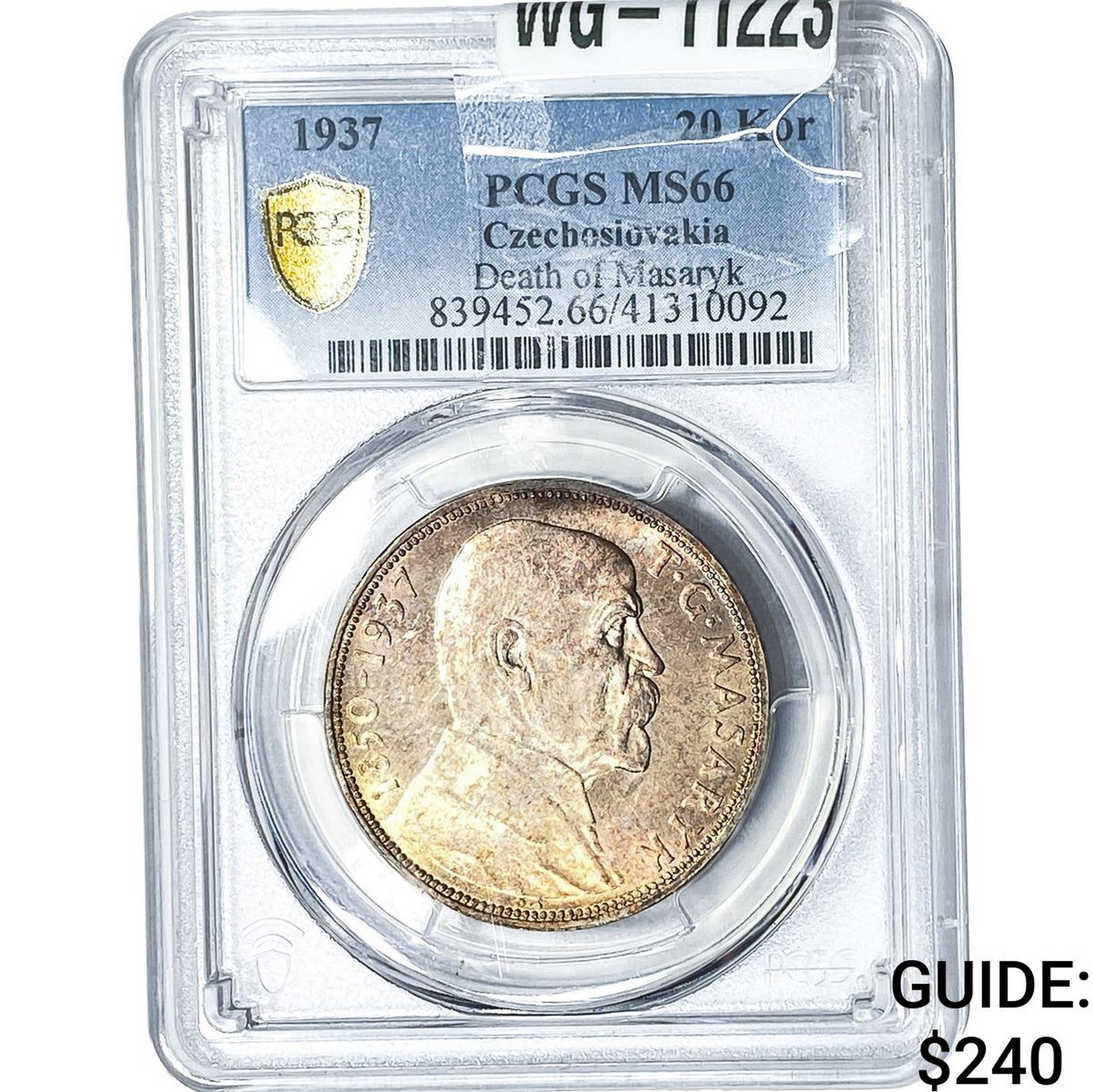 1937 Czechoslovakia Silver 20 Korun PCGS MS66 (1 of 2)