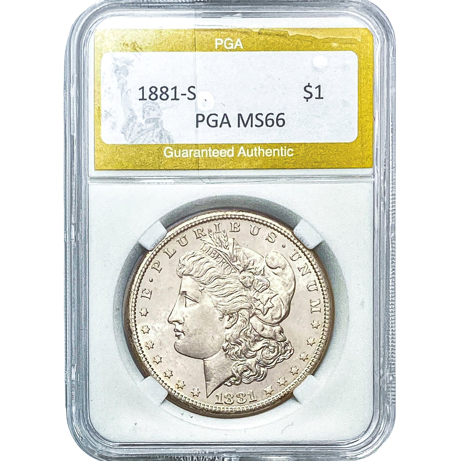1881-S Morgan Silver Dollar PGA MS66: 1881-S Morgan Silver Dollar PGA MS66