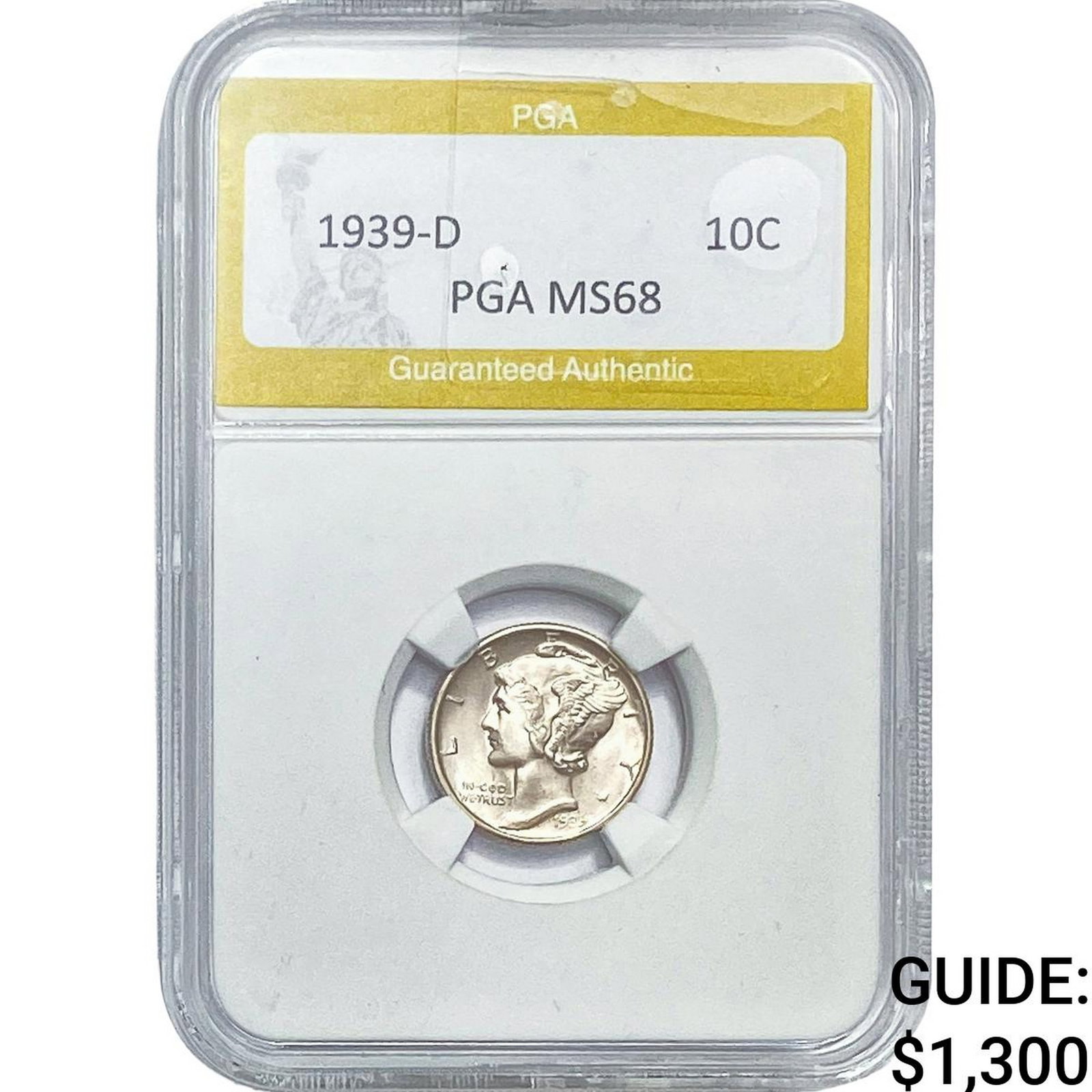 1939-D Mercury Silver Dime PGA MS68