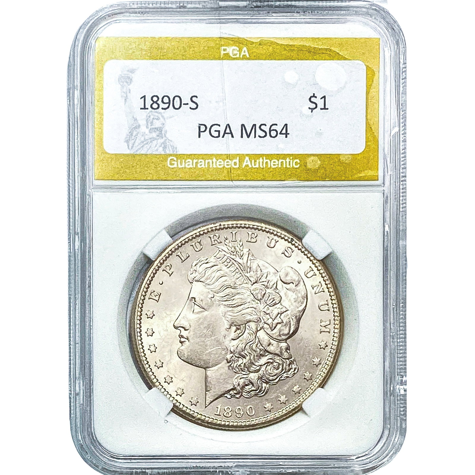 1890-S Morgan Silver Dollar PGA MS64: 1890-S Morgan Silver Dollar PGA MS64