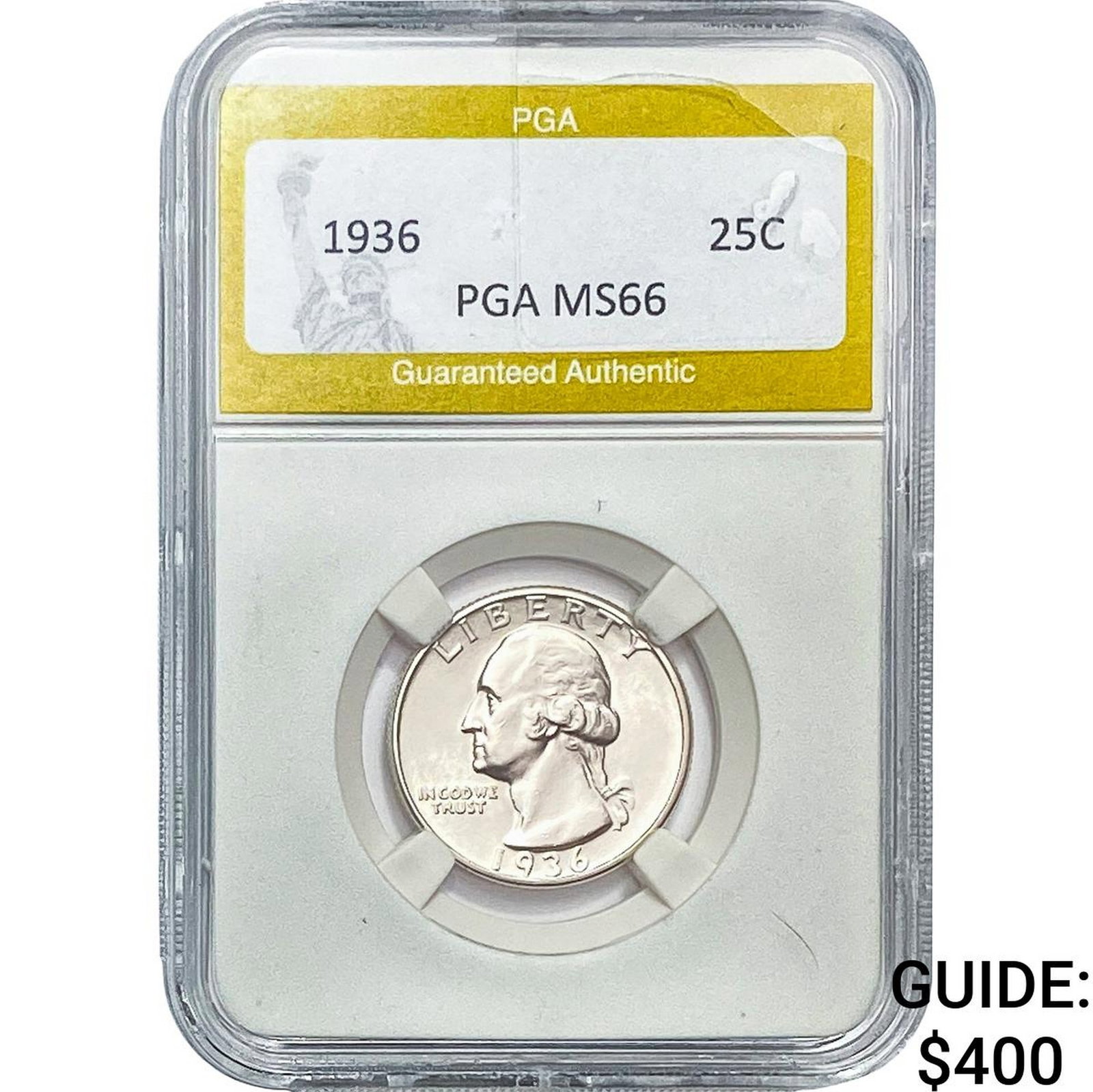 1936 Washington Silver Quarter PGA MS66: 1936 Washington Silver Quarter PGA MS66