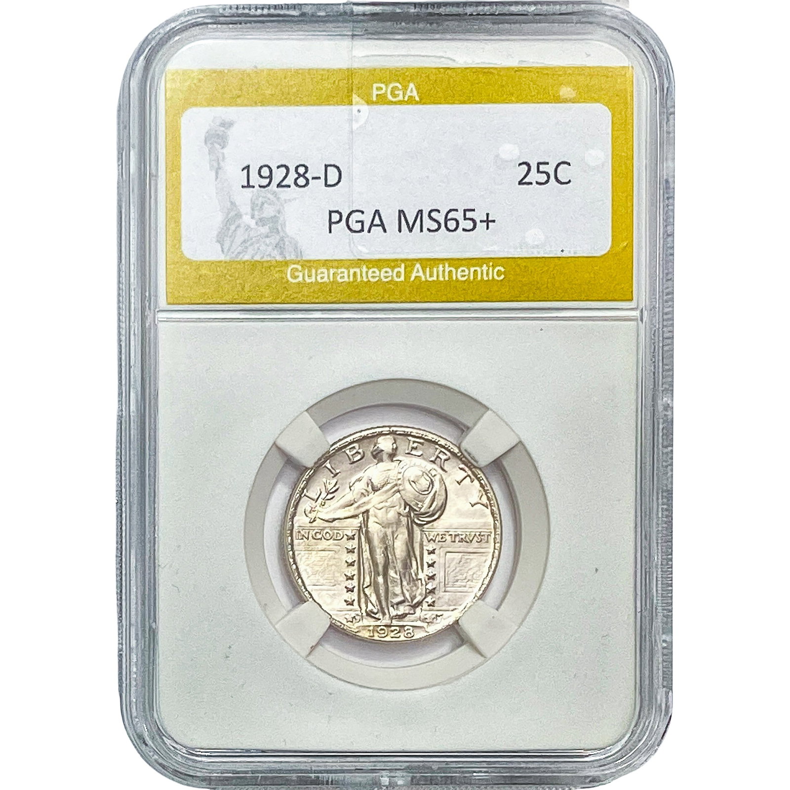 1928-D Standing Liberty Quarter PGA MS65+: 1928-D Standing Liberty Quarter PGA MS65+