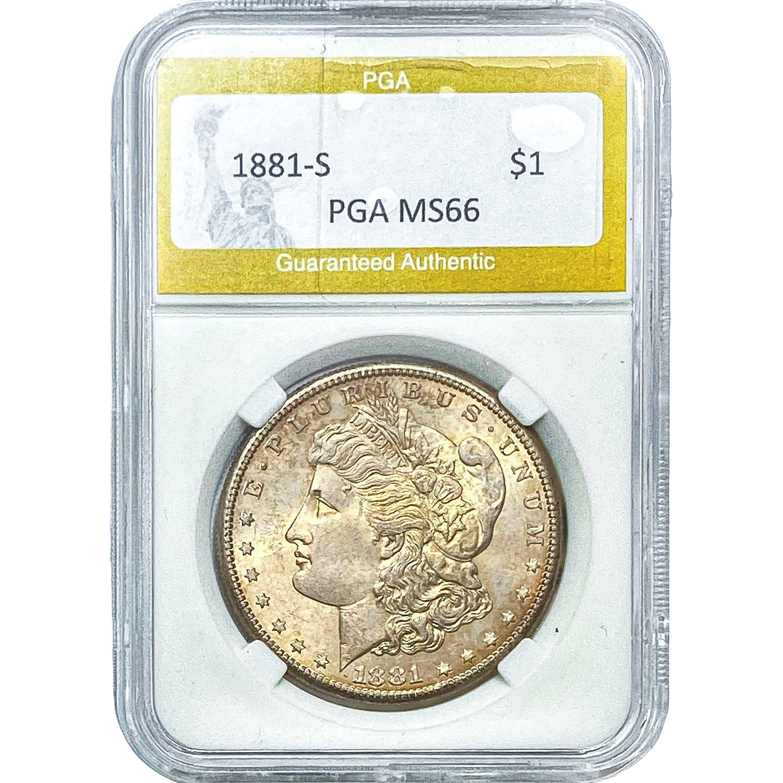 1881-S Morgan Silver Dollar PGA MS66: 1881-S Morgan Silver Dollar PGA MS66