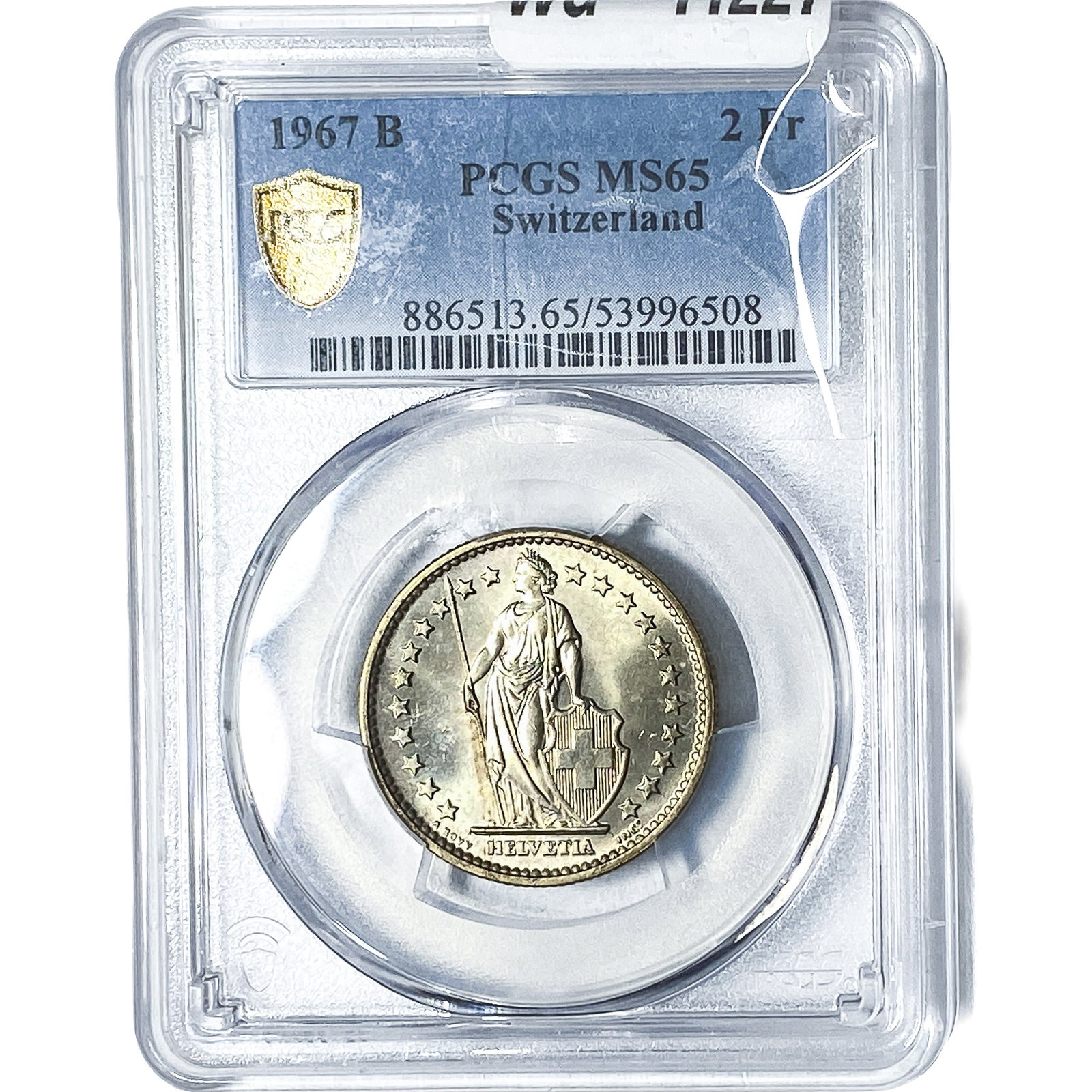 1967 B Switzerland Silver 2 Francs PCGS MS65 (1 of 2)