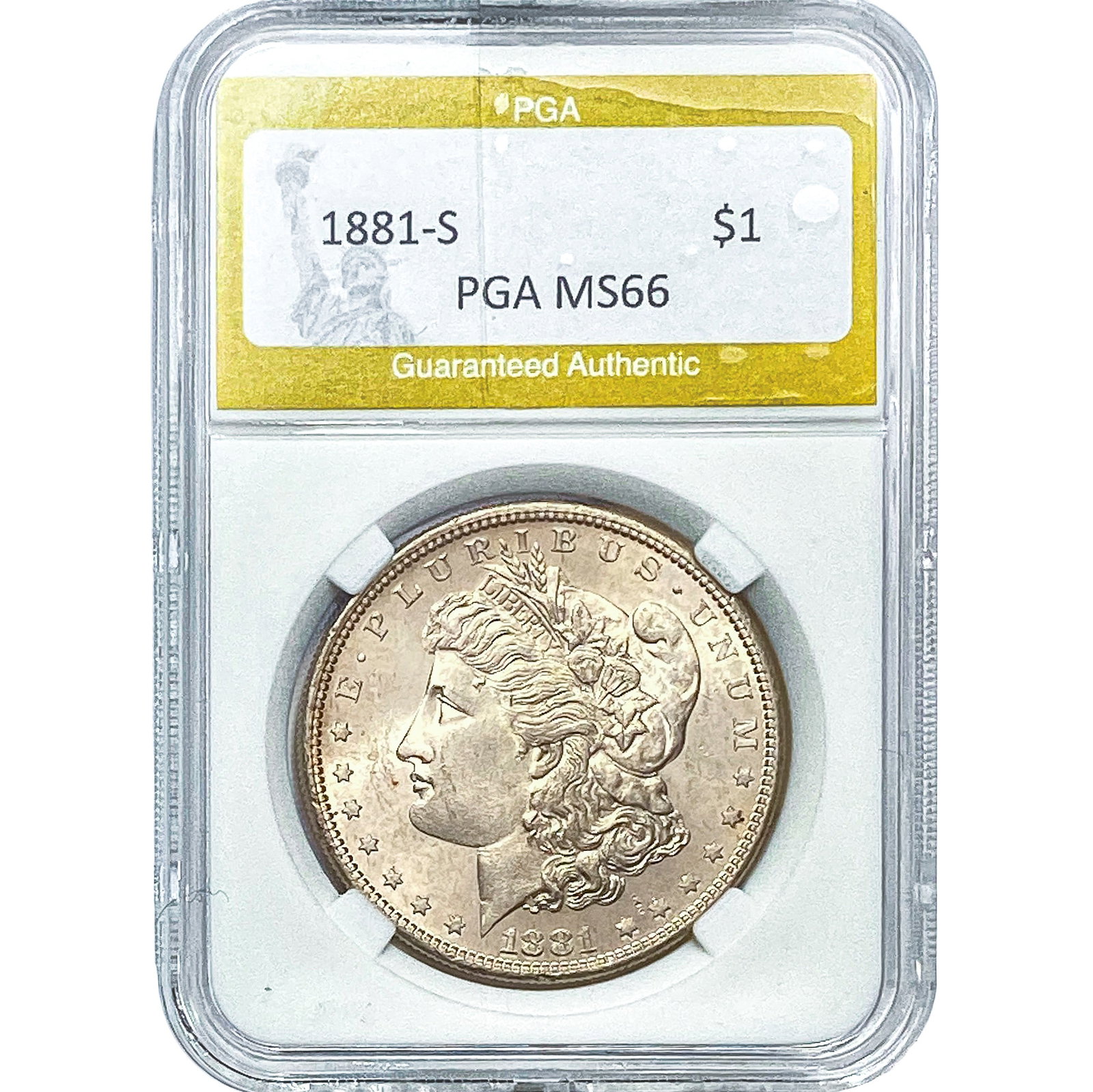 1881-S Morgan Silver Dollar PGA MS66: 1881-S Morgan Silver Dollar PGA MS66