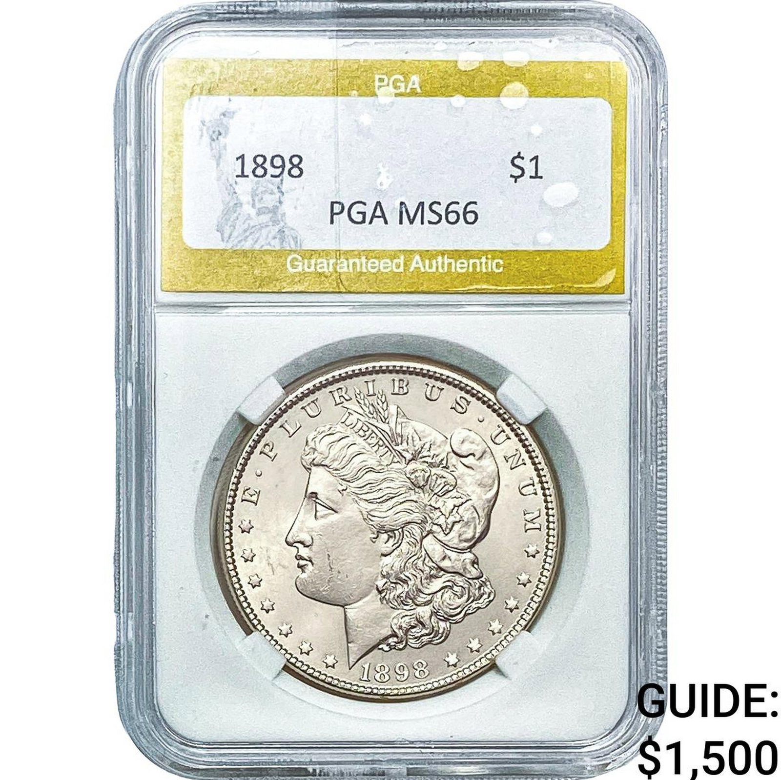 1898 Morgan Silver Dollar PGA MS66: 1898 Morgan Silver Dollar PGA MS66