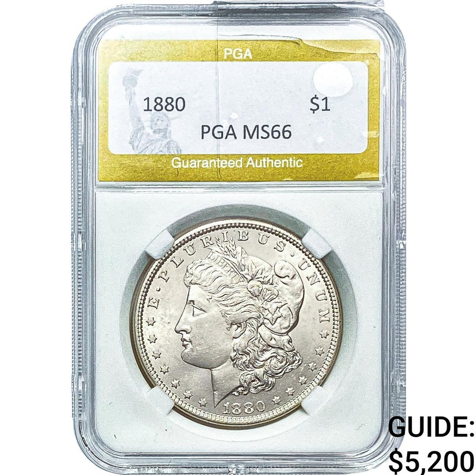1880 Morgan Silver Dollar PGA MS66: 1880 Morgan Silver Dollar PGA MS66
