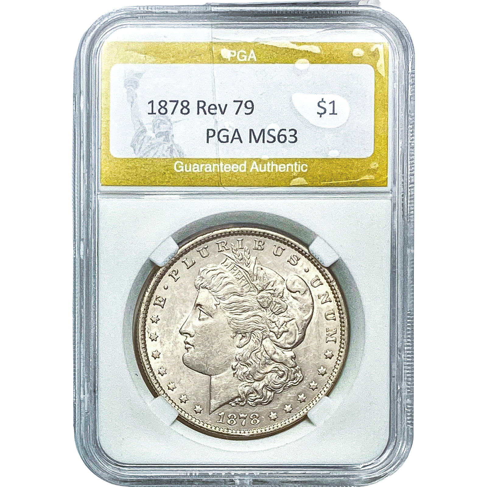 1878 Rev 79 Morgan Silver Dollar PGA MS63: 1878 Rev 79 Morgan Silver Dollar PGA MS63