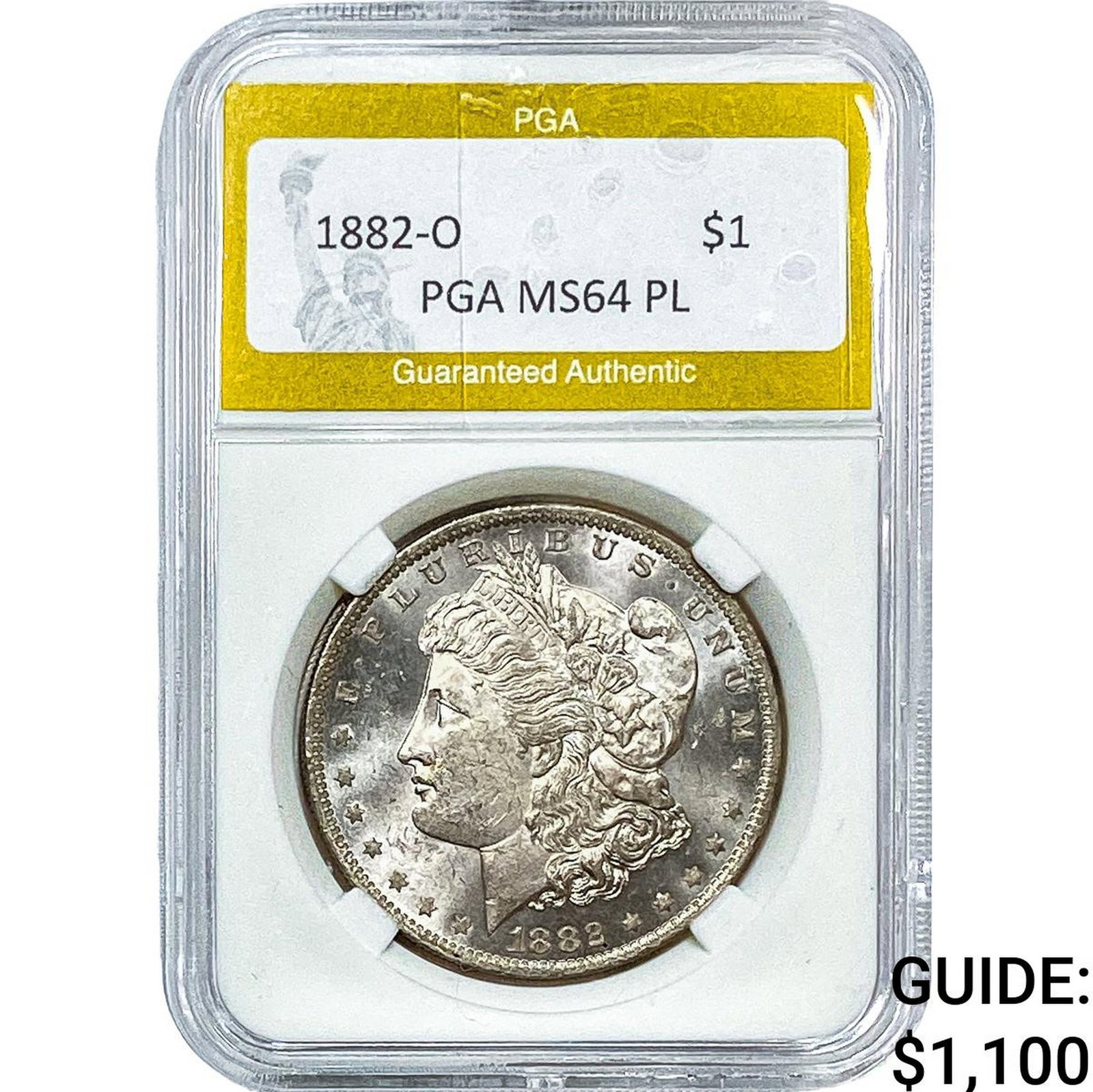 1882-O Morgan Silver Dollar PGA MS64PL