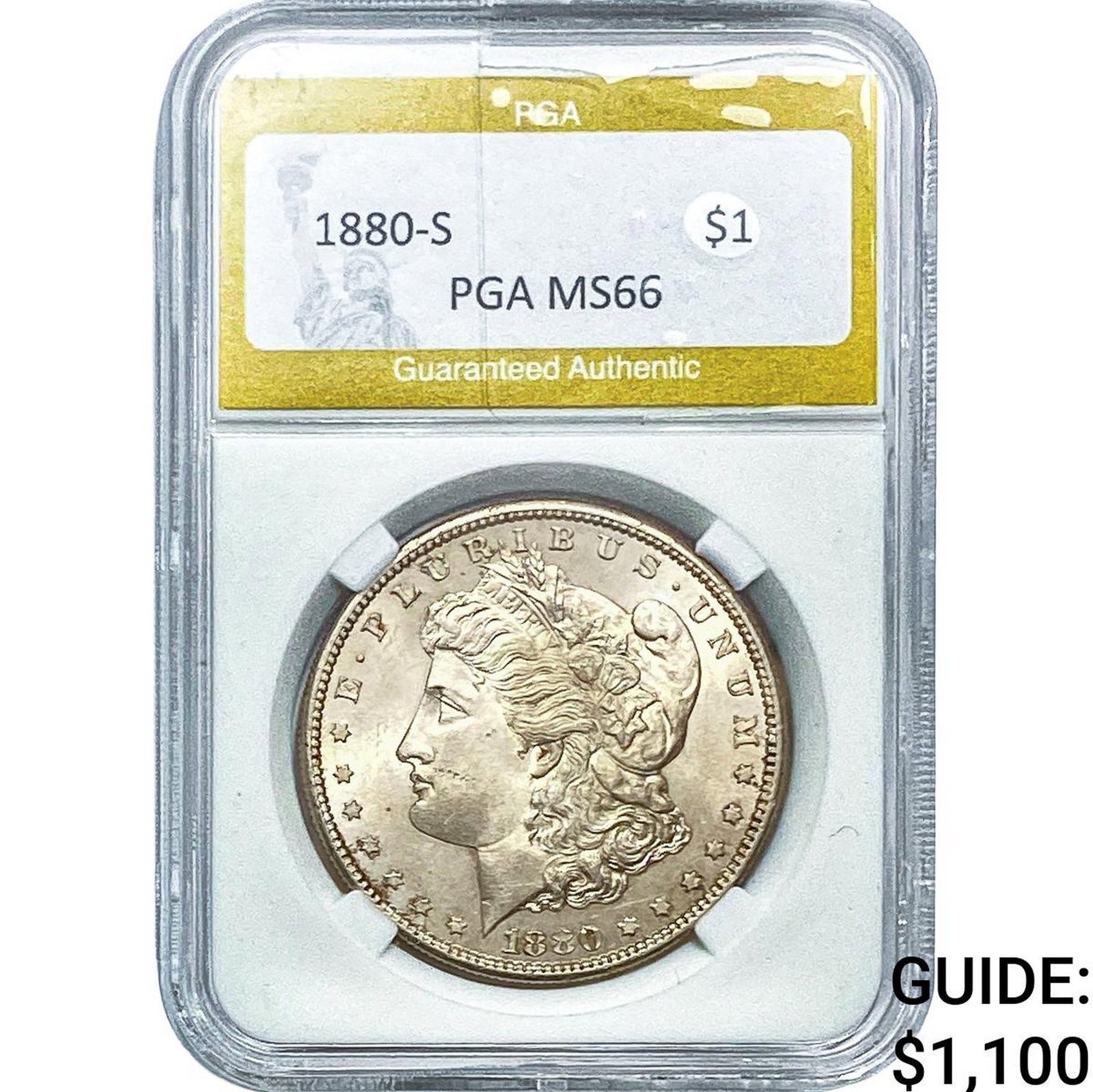 1880-S Morgan Silver Dollar PGA MS66: 1880-S Morgan Silver Dollar PGA MS66