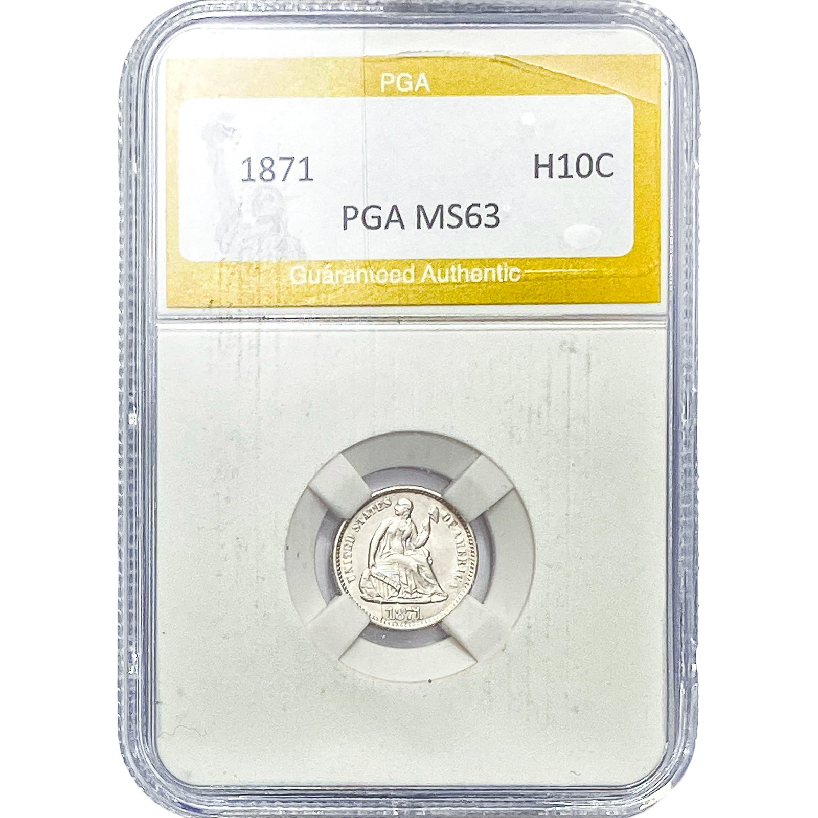 1871 Seated Liberty Half Dime PGA MS63: 1871 Seated Liberty Half Dime PGA MS63