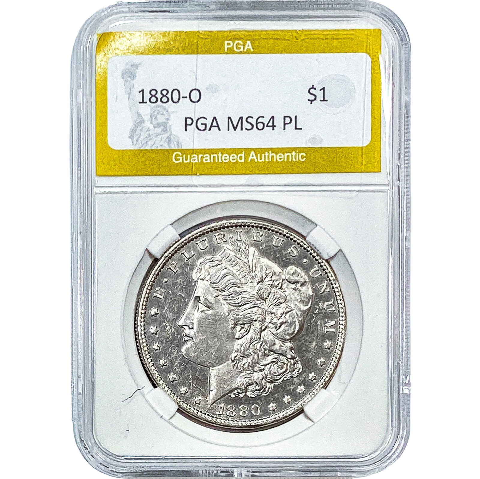 1880-O Morgan Silver Dollar PGA MS64PL: 1880-O Morgan Silver Dollar PGA MS64PL