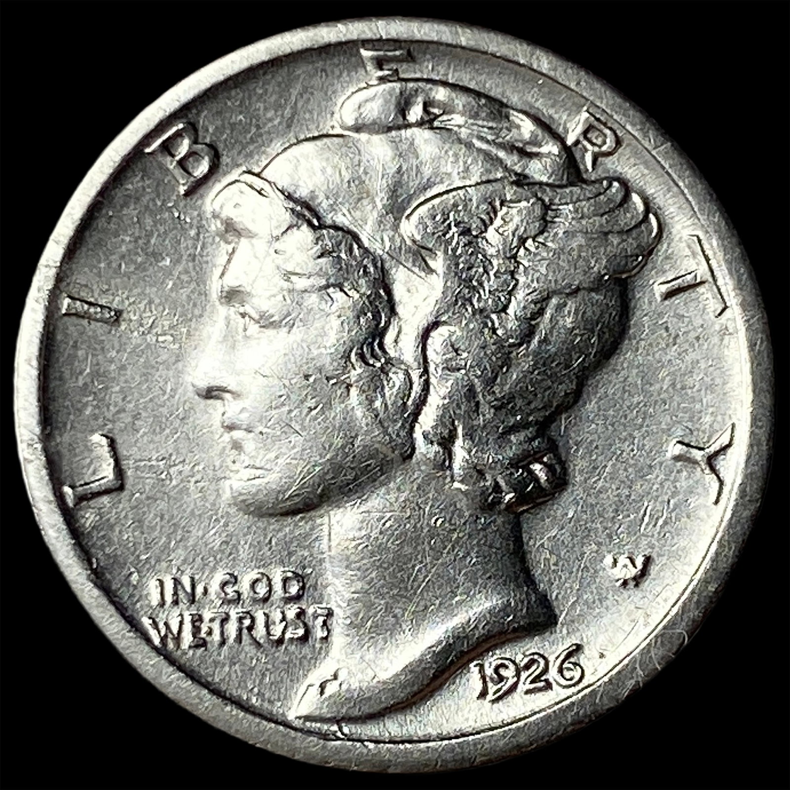 1926-S Silver Mercury Dime CLOSELY UNCIRCULATED: 1926-S Silver Mercury Dime CLOSELY UNCIRCULATED