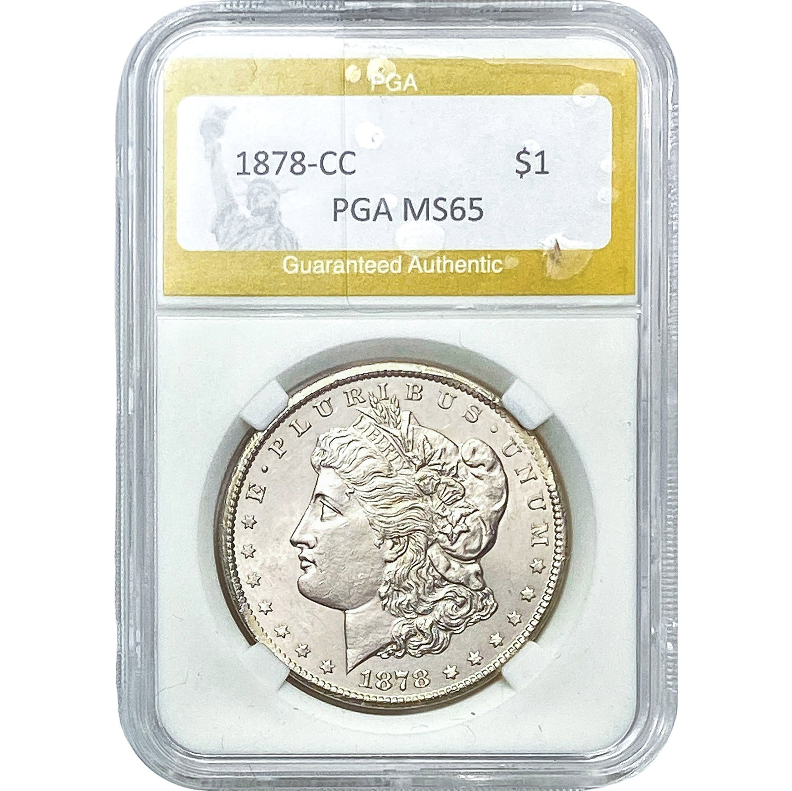 1878-CC Morgan Silver Dollar PGA MS65: 1878-CC Morgan Silver Dollar PGA MS65